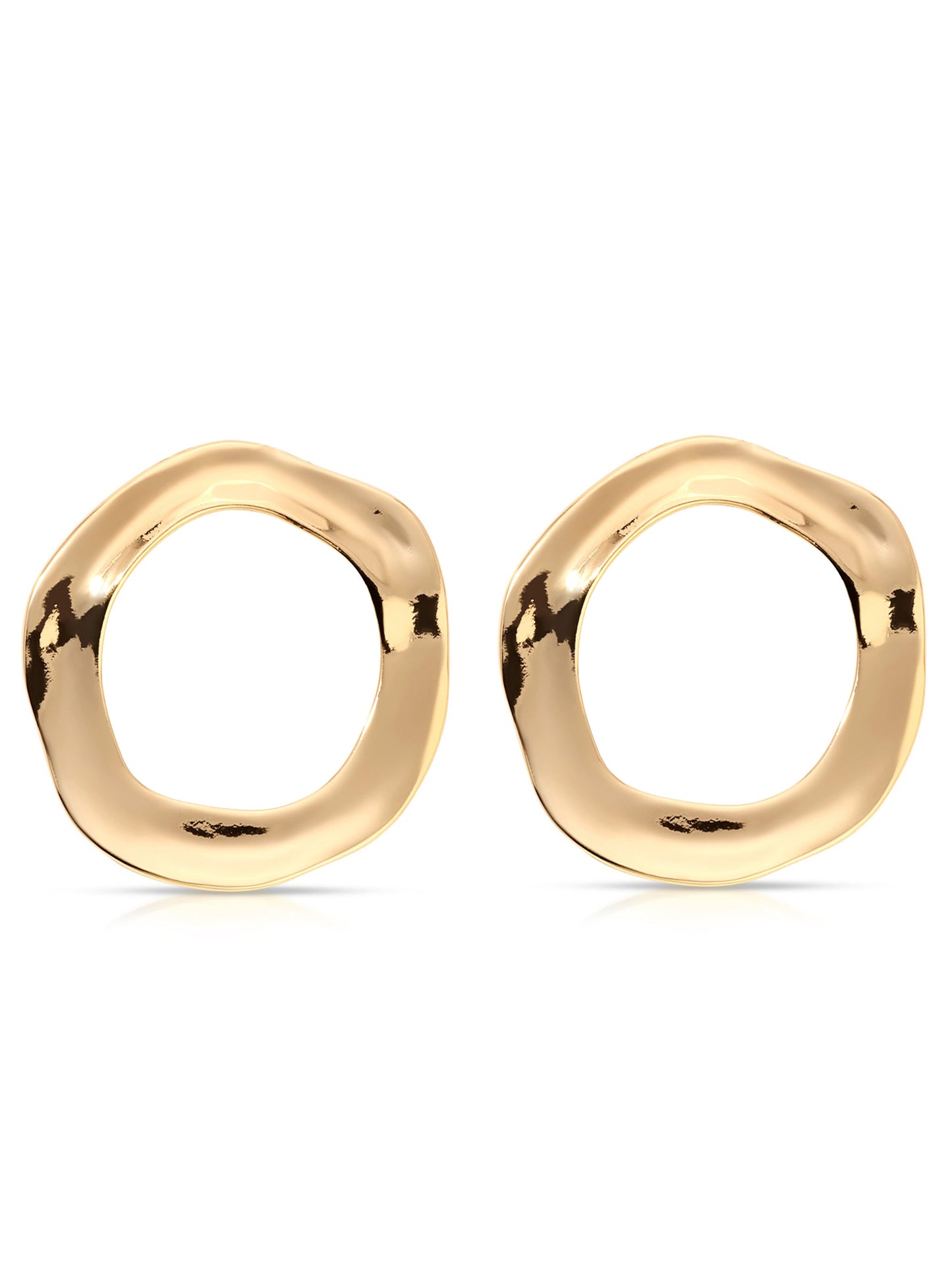 Open Circle Earrings 18k Gold Plated