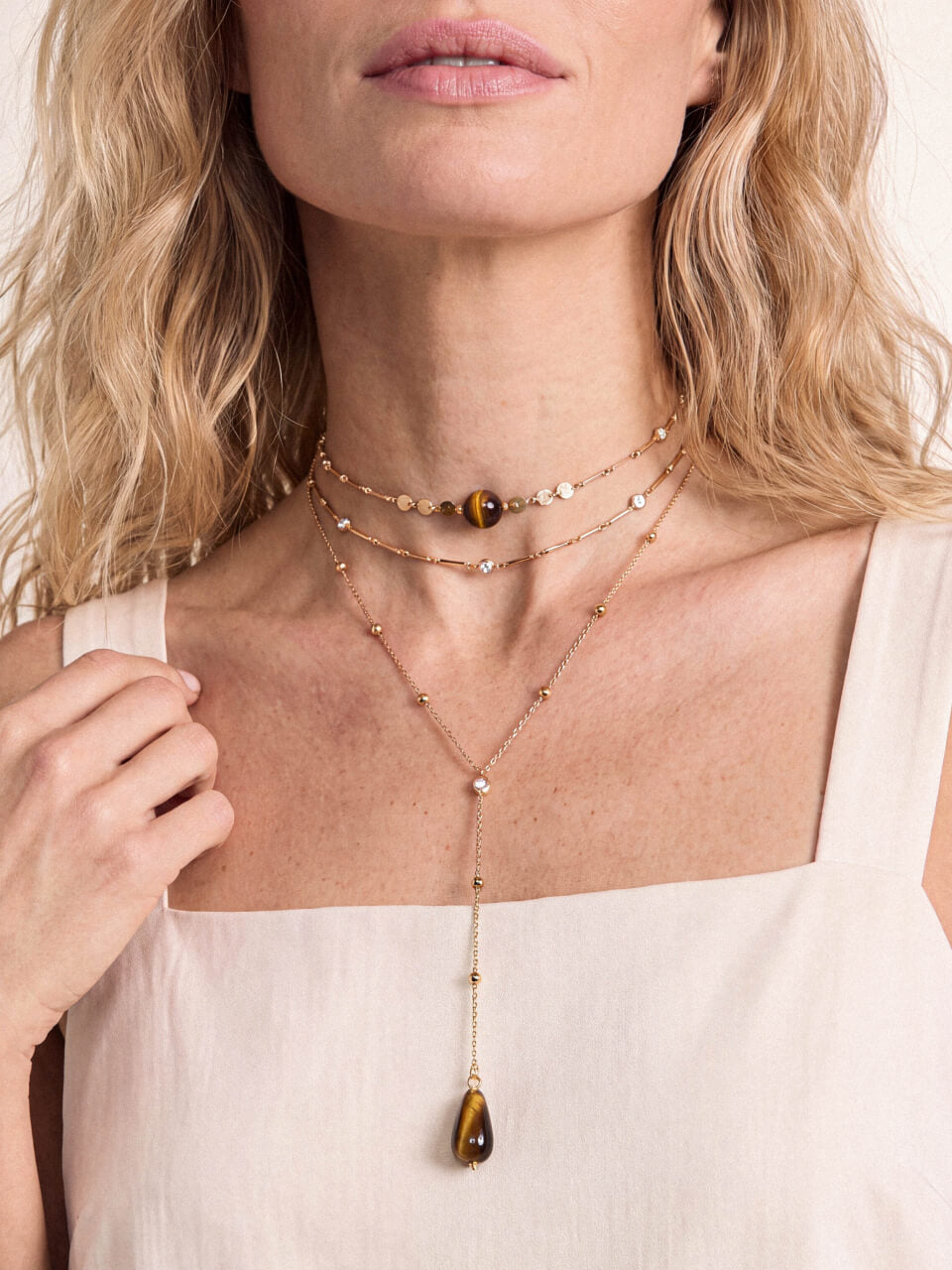 Forever Falling Tiger's Eye Lariat