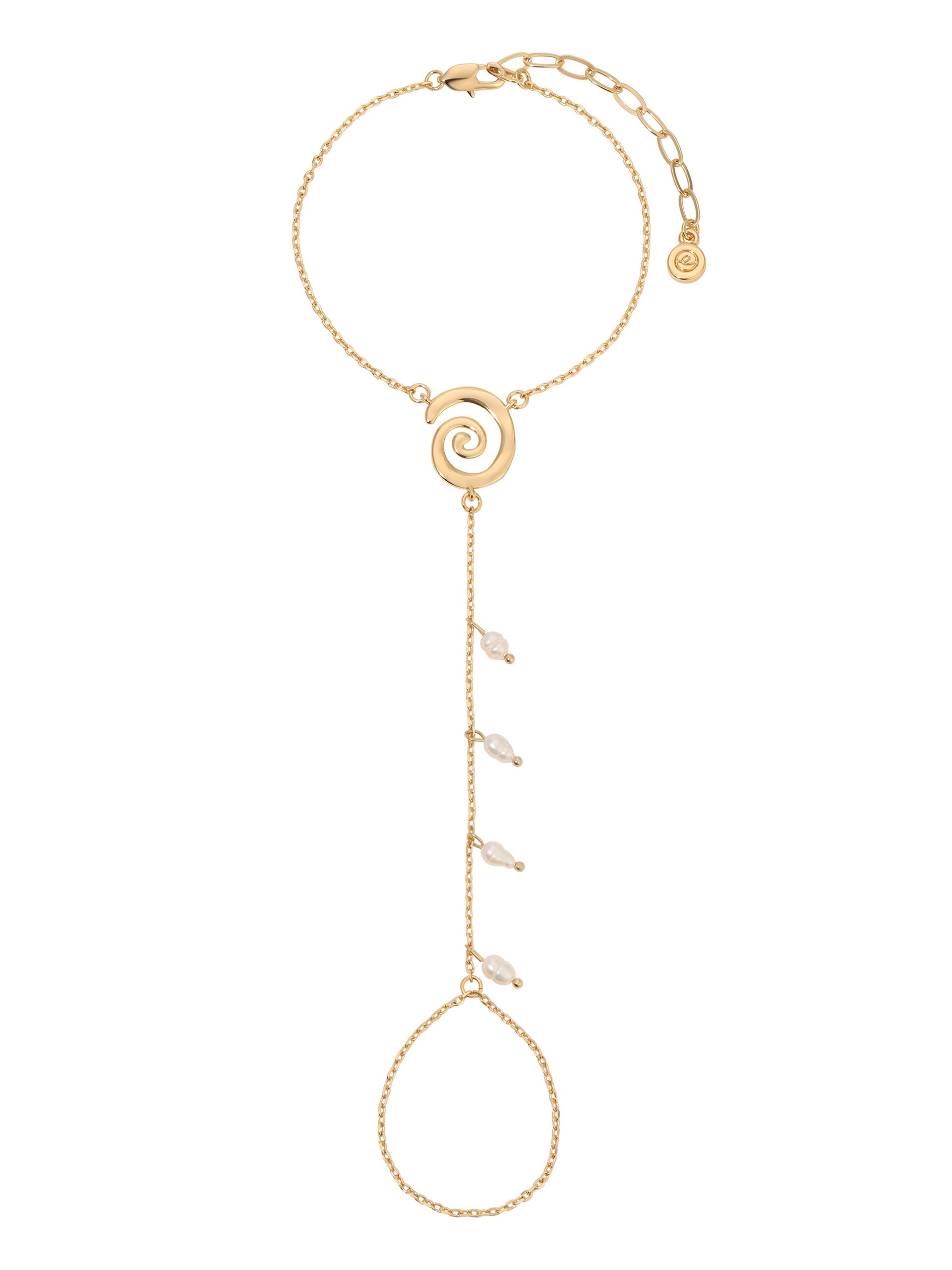 Aura Pearl Hand Chain Pearl with 18k Gold Plating