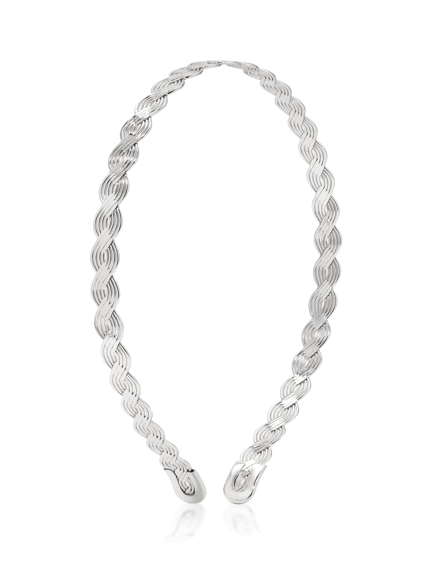 Regal Twist Headband Silver Plated 3