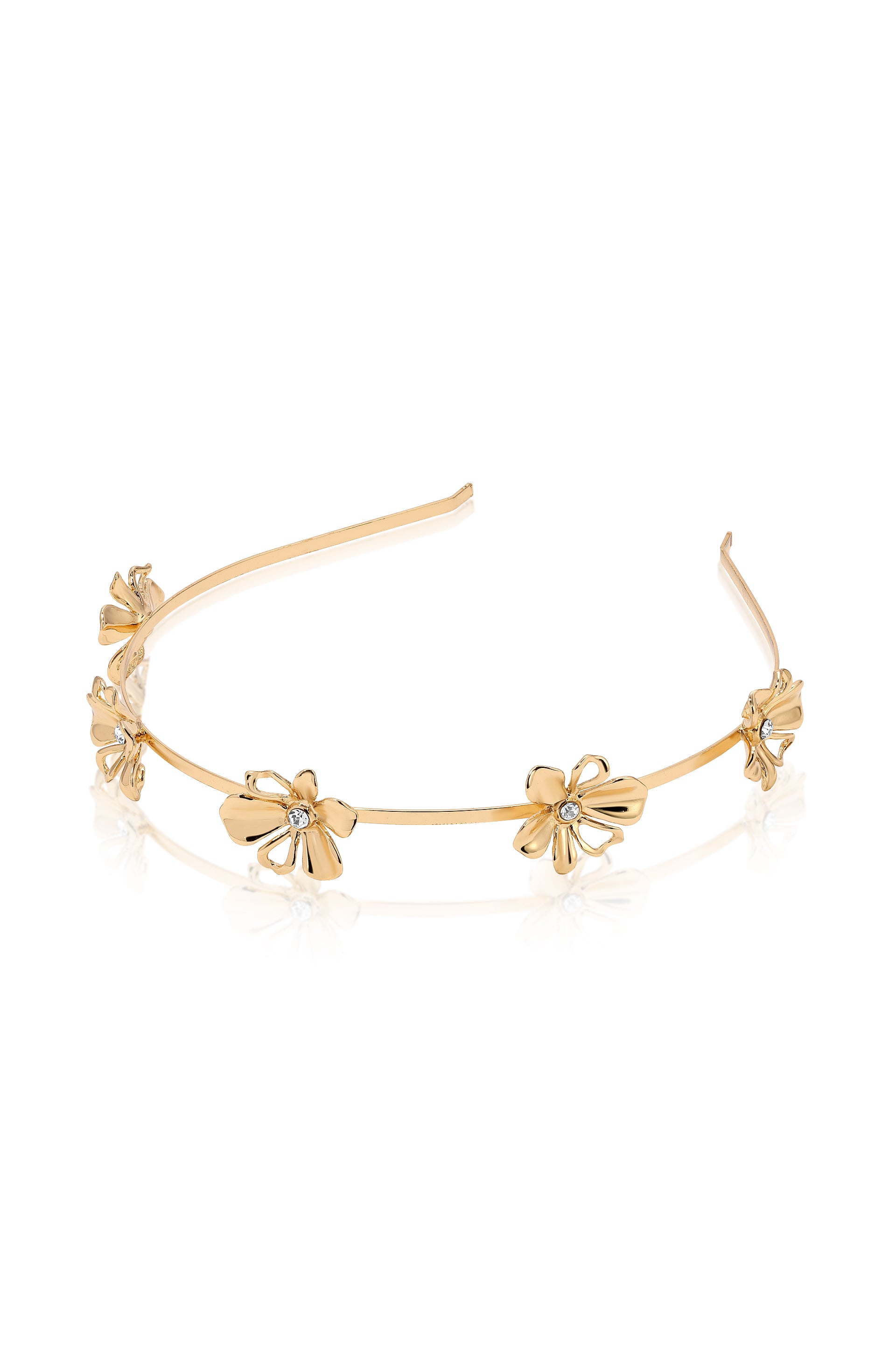 Petals Headband Clear Crystal with Gold Tone 3