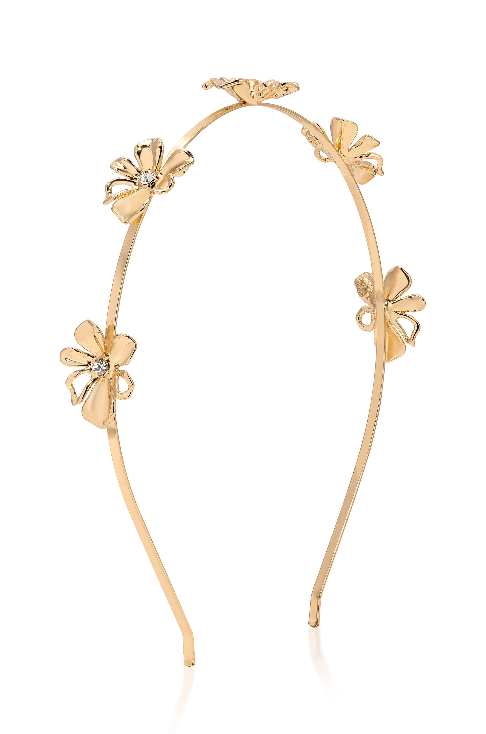 Petals Headband Clear Crystal with Gold Tone