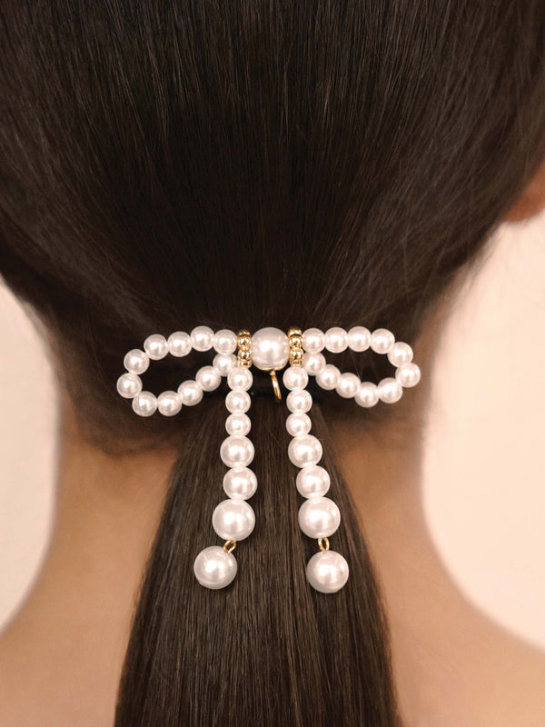 Aurora Pearl Bow Hair Tie Second