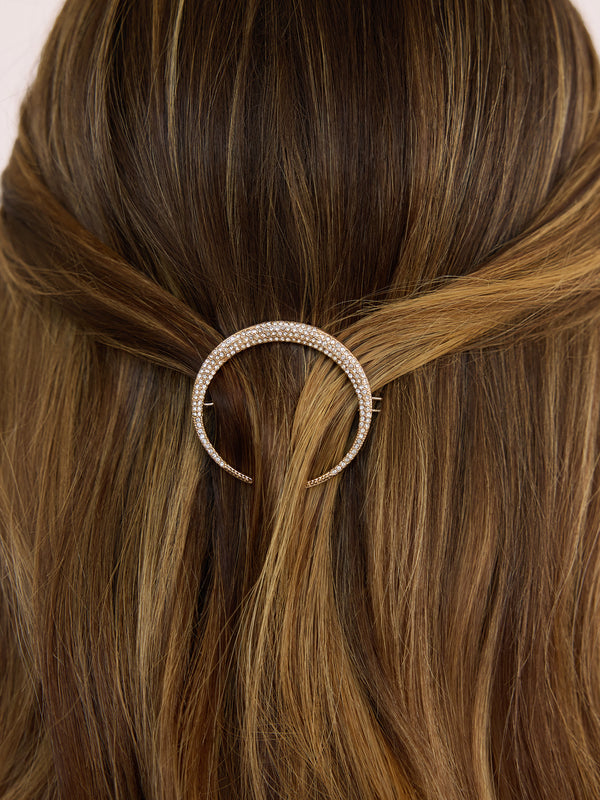 Crystal Crescent Barrette Second