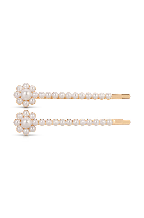 Pearl Flower Hair Pin Set