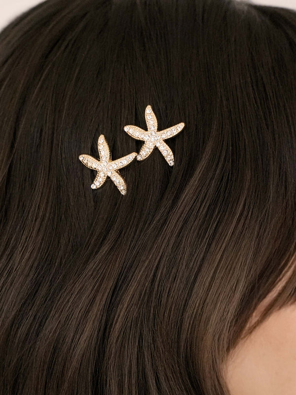 Crystal Starfish Hair Pin Set Second