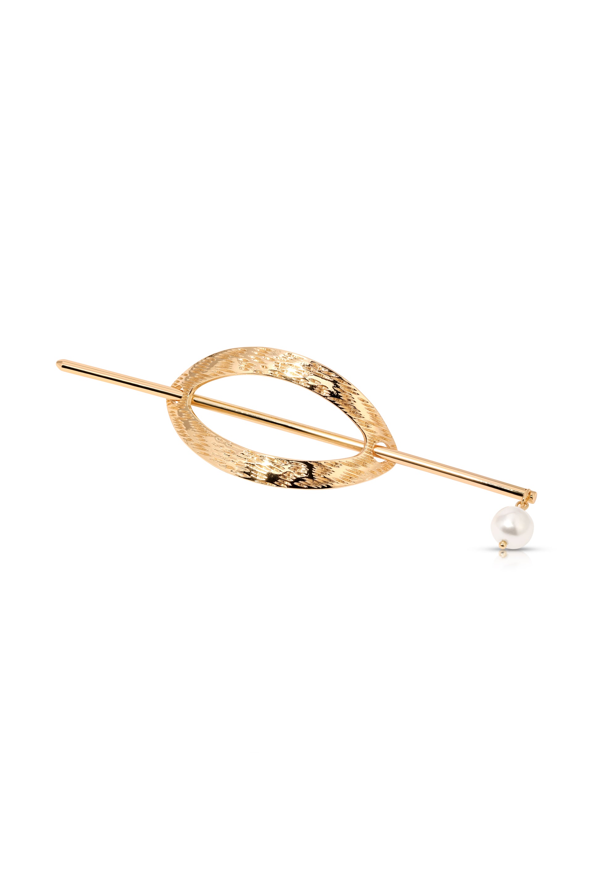 Oval French Barrette Gold Tone