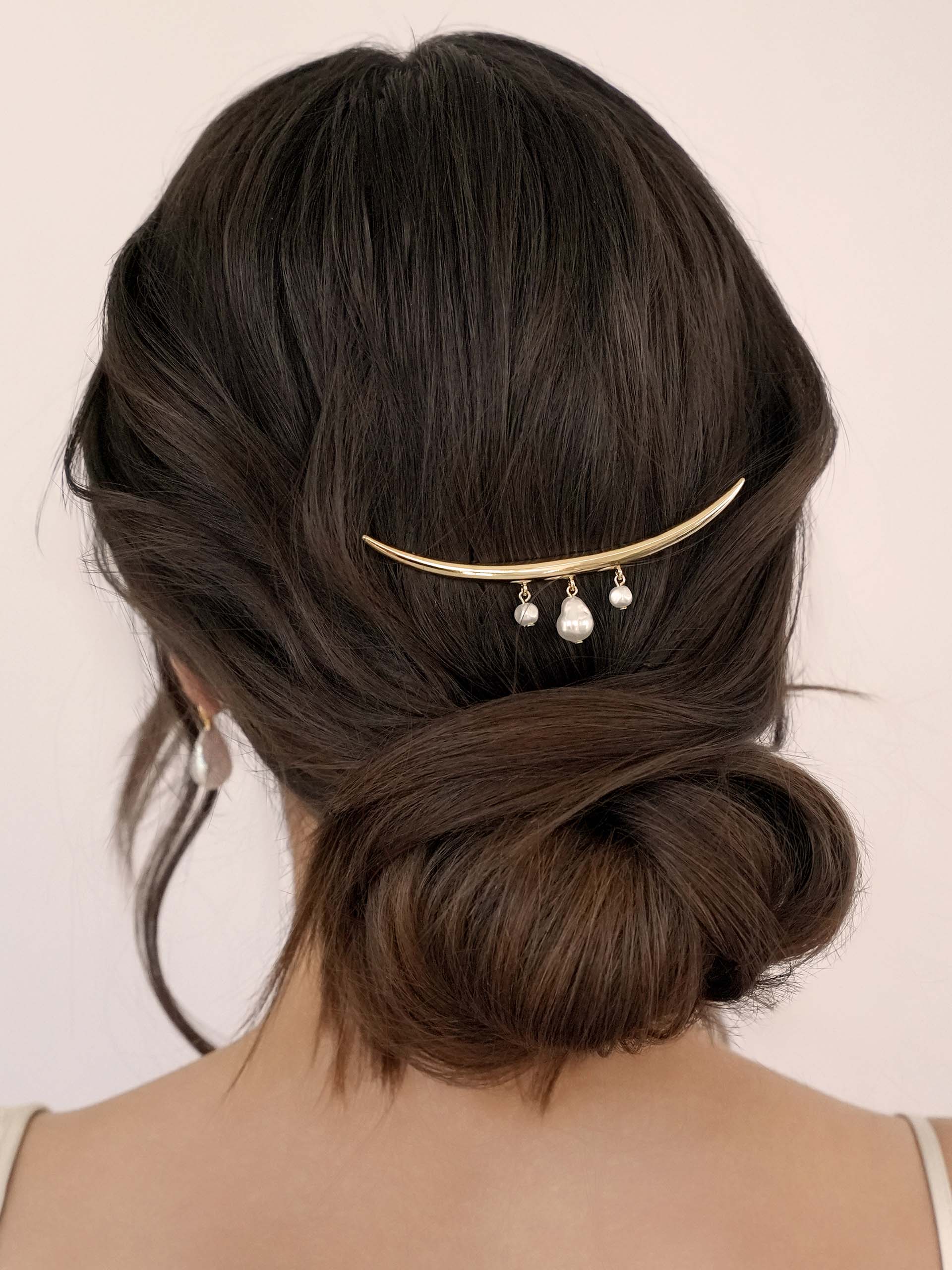 Mermaid Pearl Barrette Pearl with Gold Tone model 2