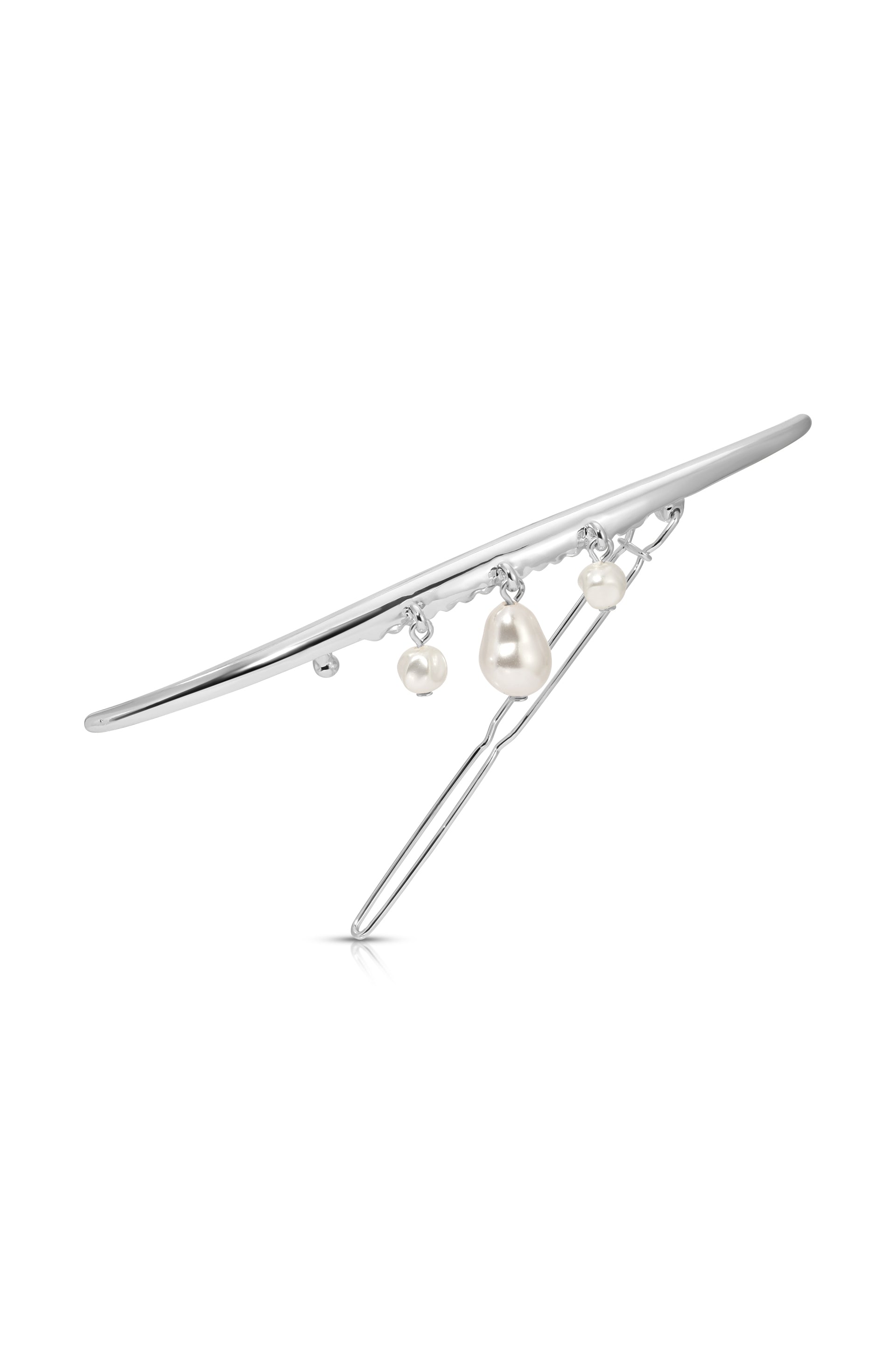 Mermaid Pearl Barrette Pearl with Silver Plating