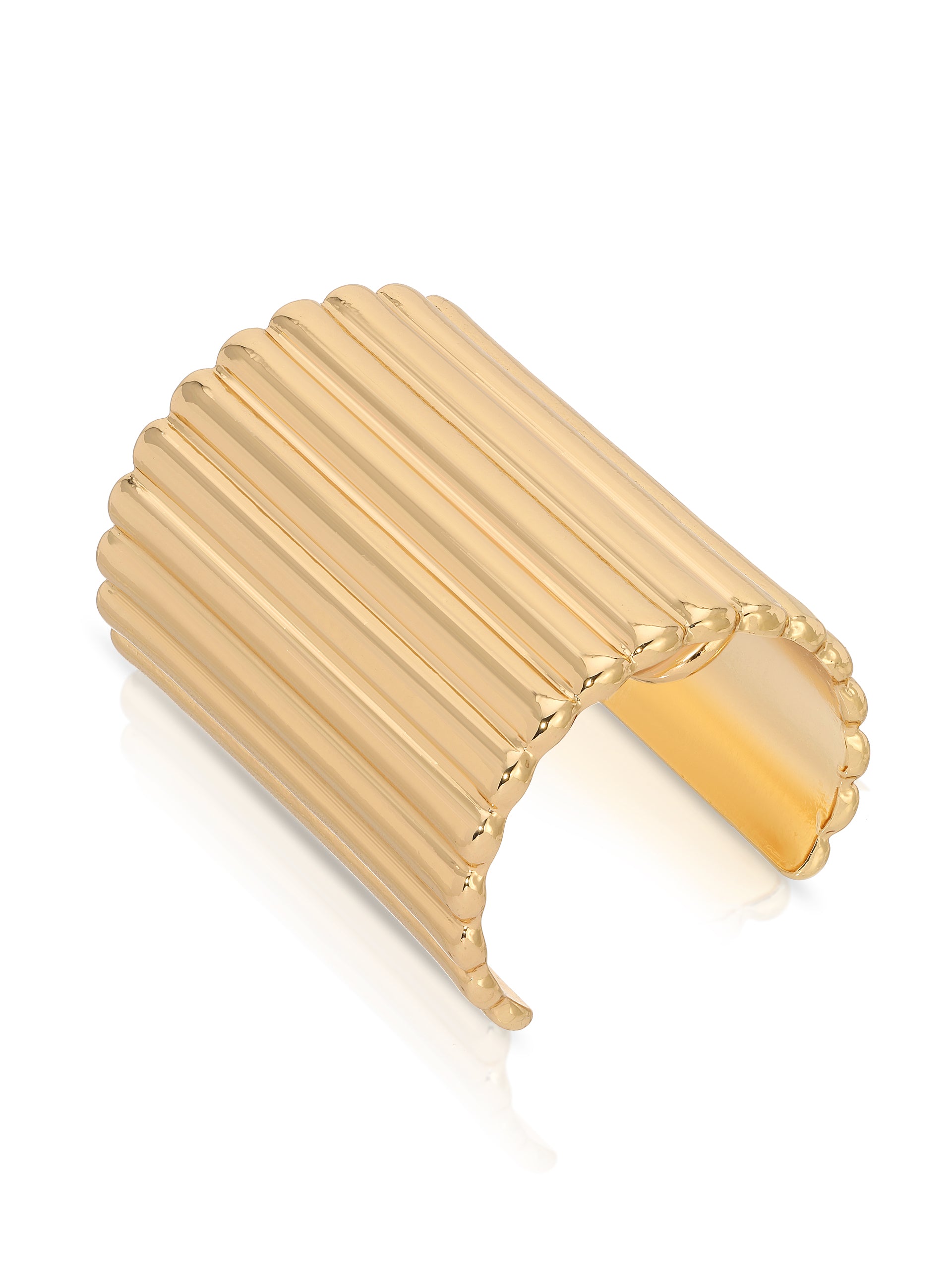 Ribbed Hair Cuff Gold Tone