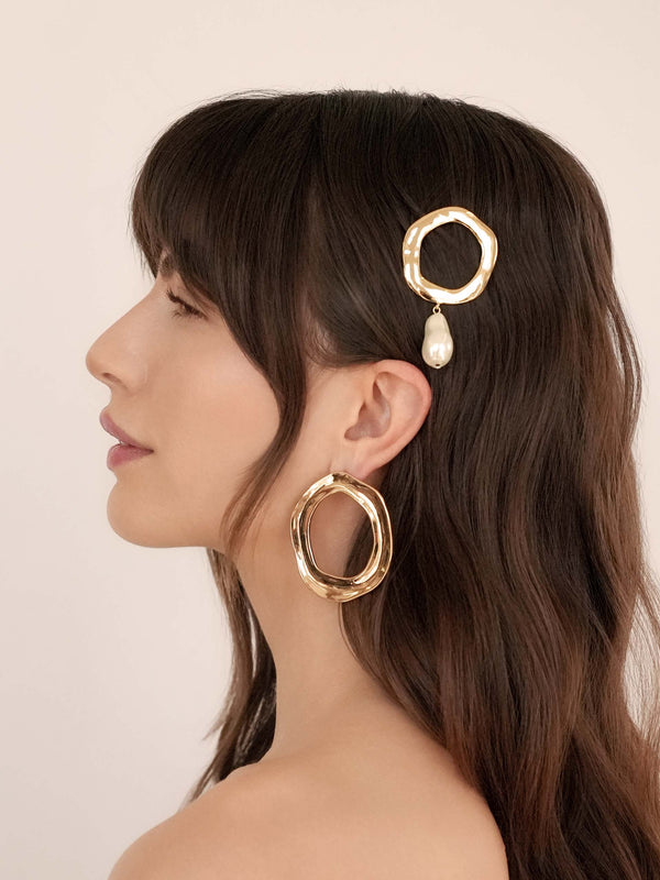 Open Circle Pearl Barrette Second