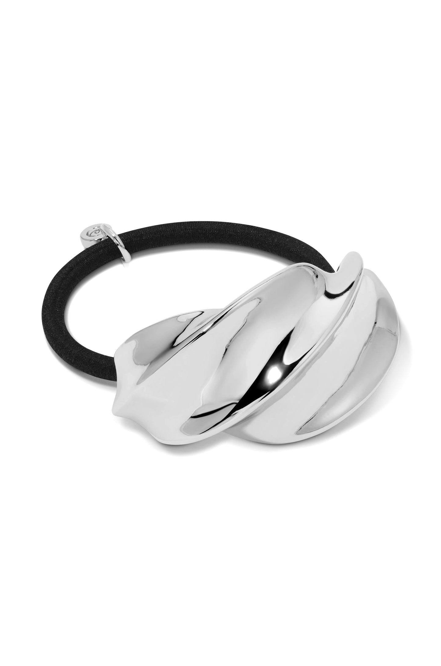 Golden Twist Hair Tie Silver with Black Elastic