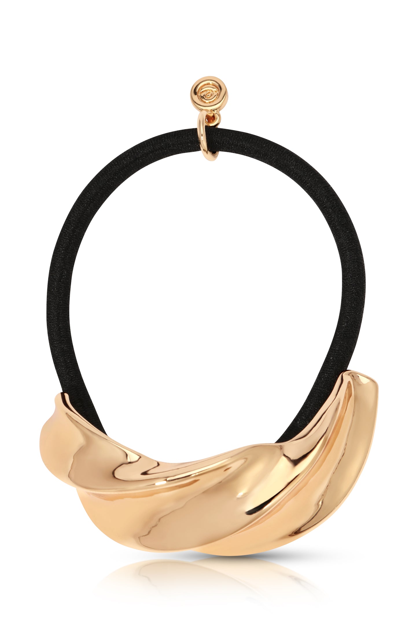 Golden Twist Hair Tie Gold Tone with Black Elastic 2