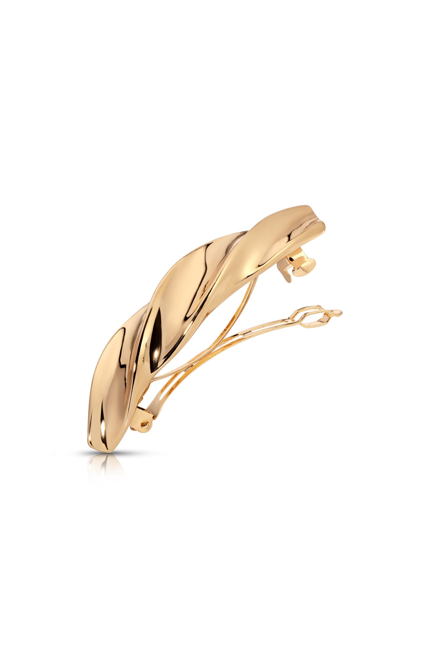 Golden Twist Barrette Gold Tone 2