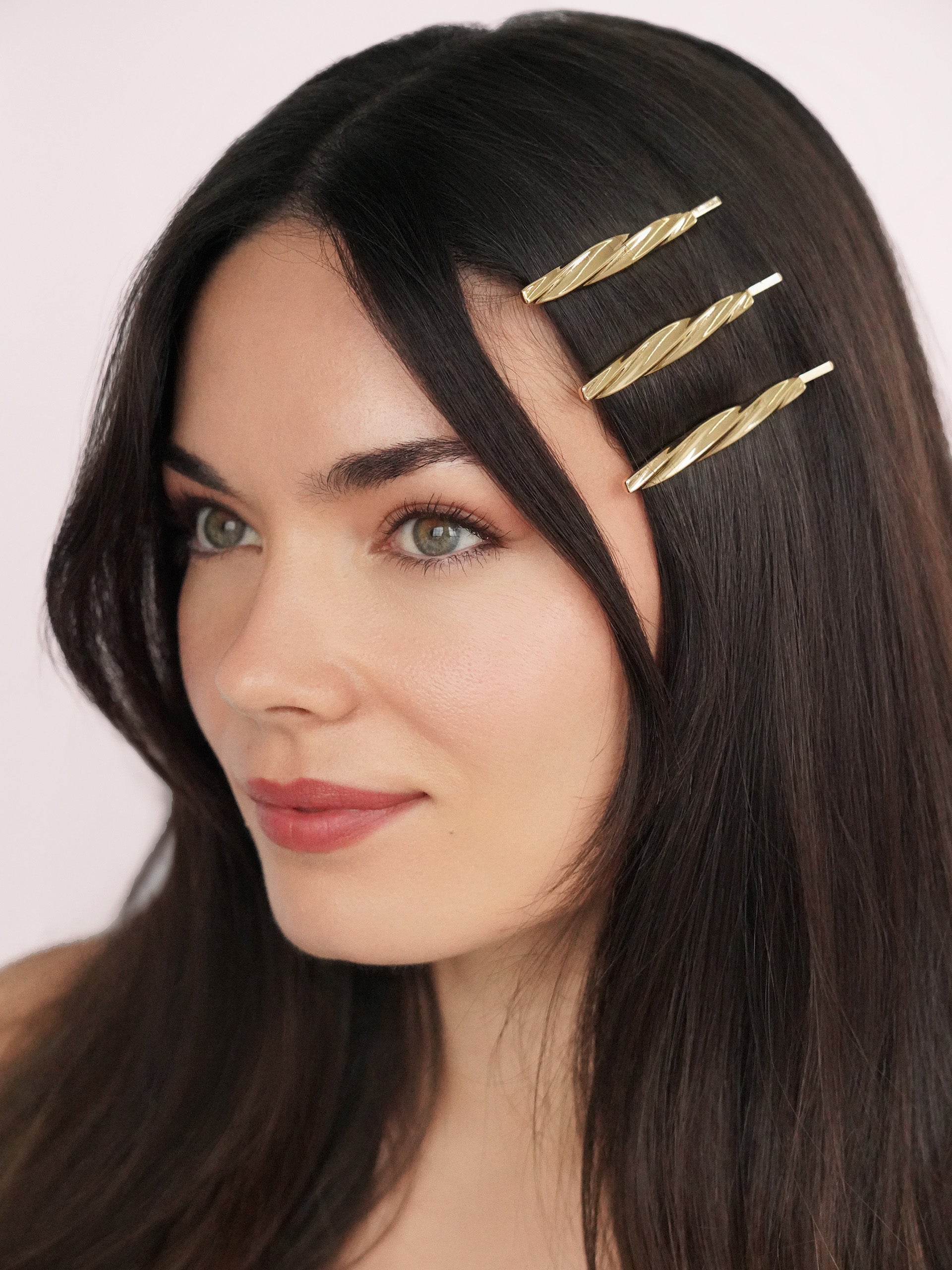 Golden Twist Barrette Set Gold Tone model 2