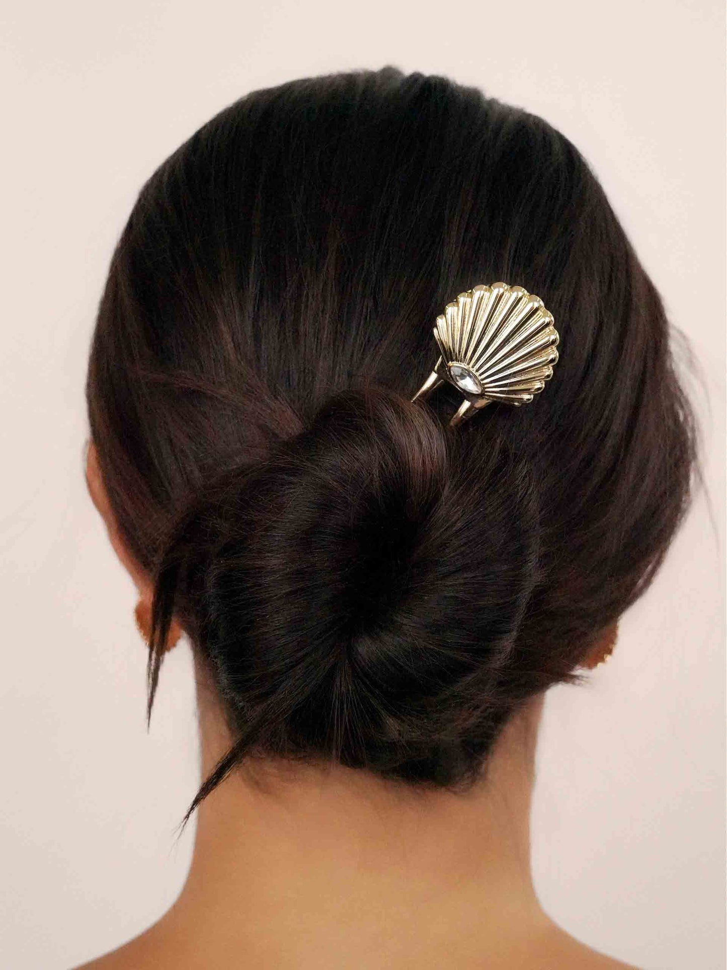 Santorini Shell Hair Pin on model