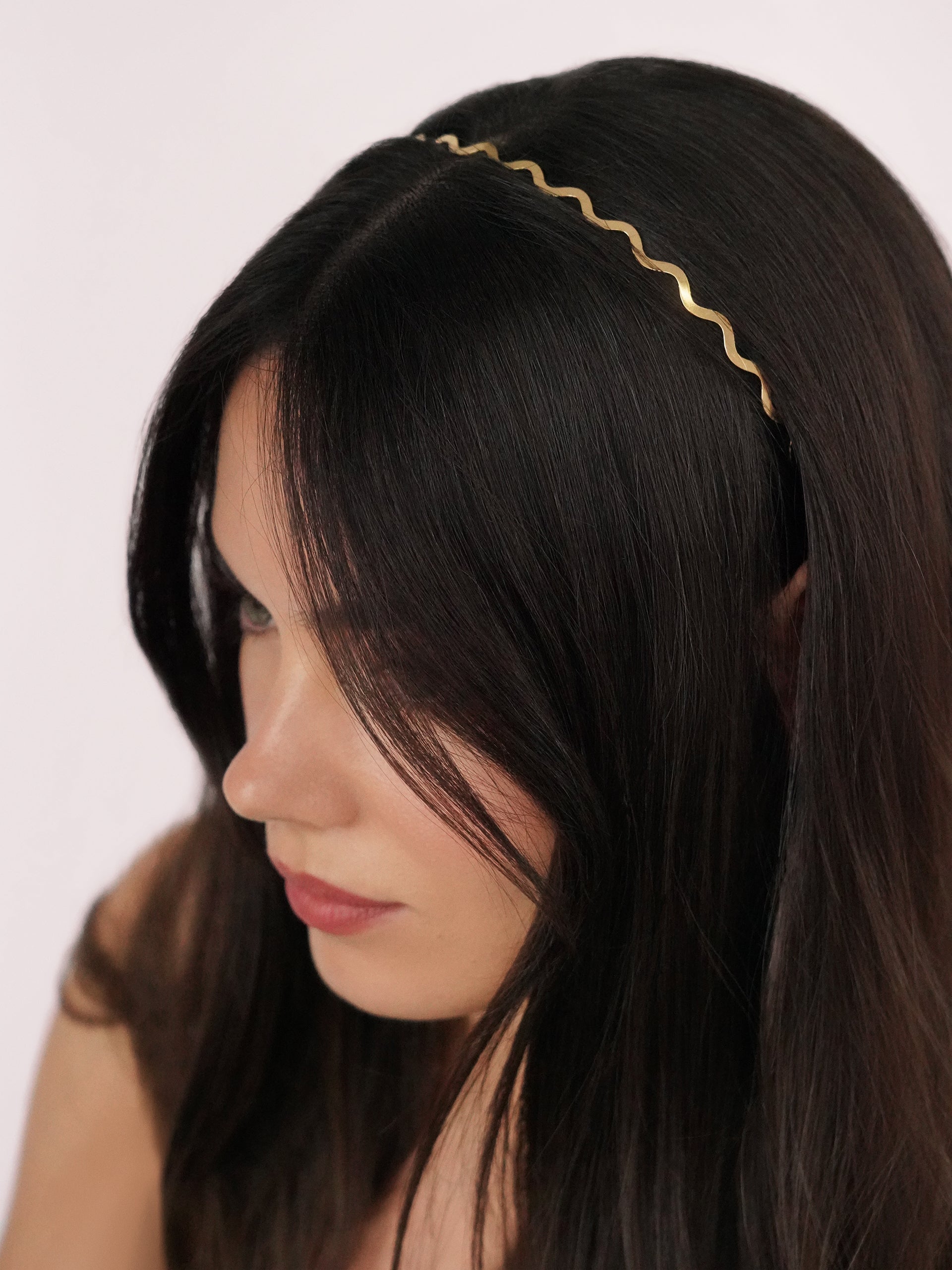 Zig Zag Headband Gold Tone model 3