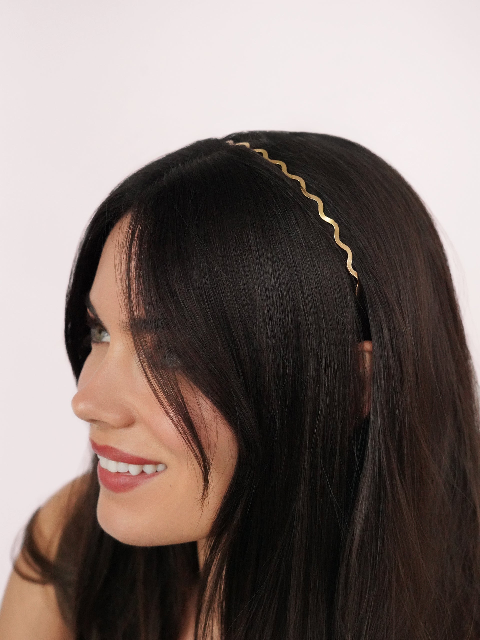 Zig Zag Headband Gold Tone model 2