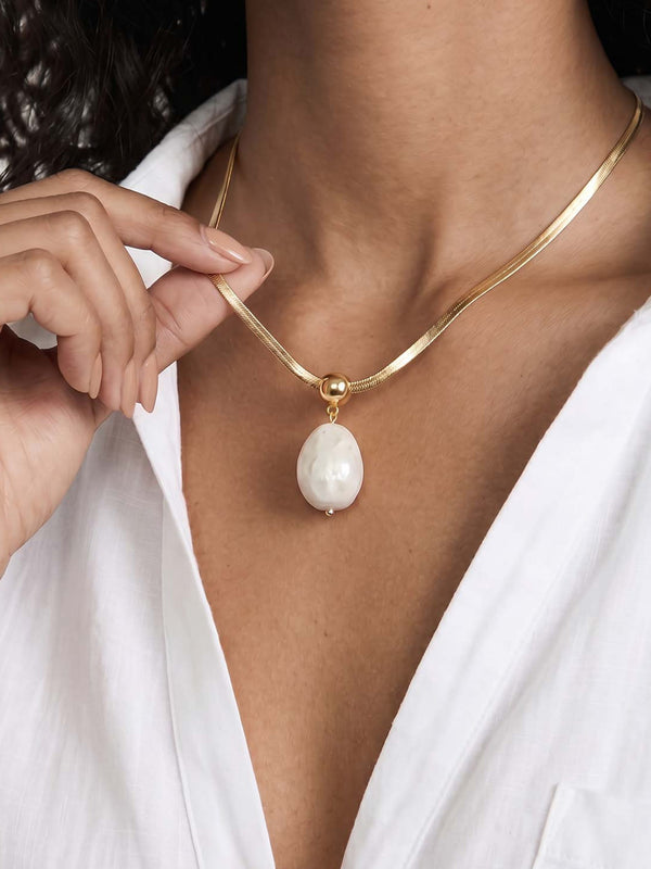 Bone Pendant Snake Chain Necklace Second