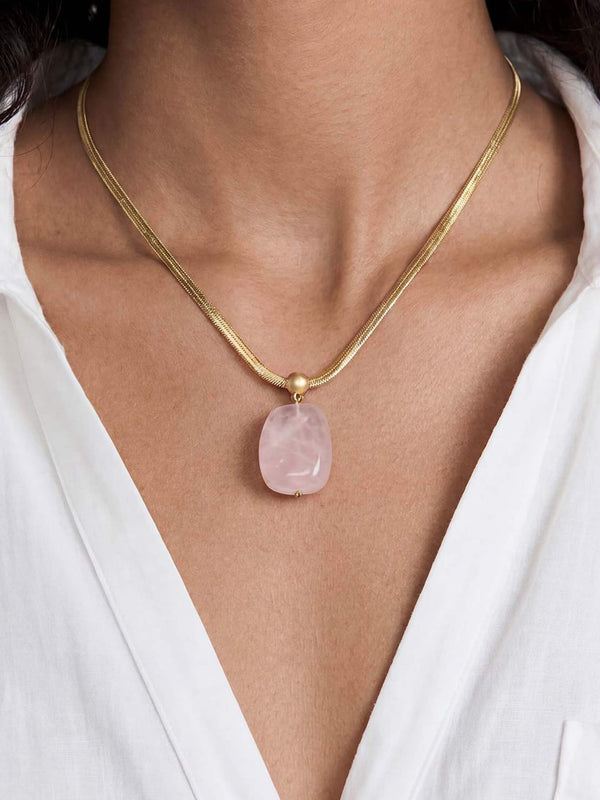 Rose Pendant Snake Chain Necklace Second