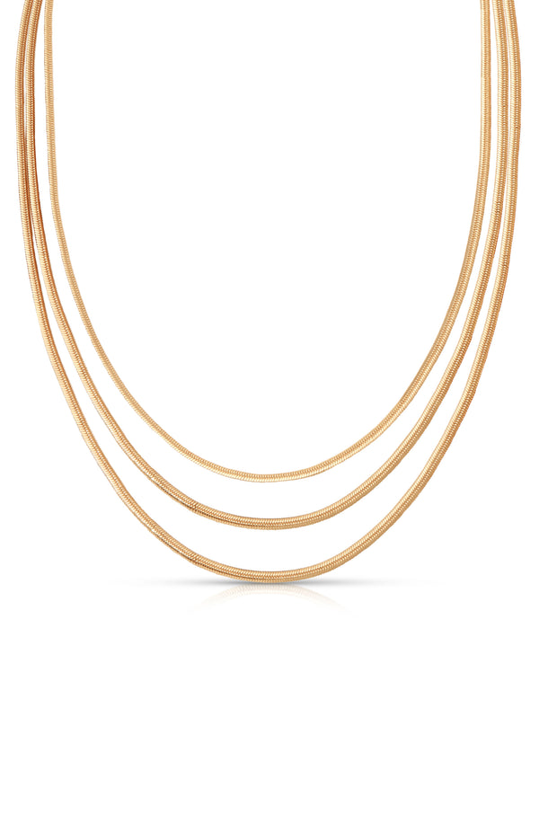 Triple Snake Chain Necklace