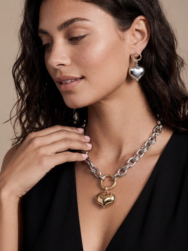 Everyday Mixed Metal Heart Set Second