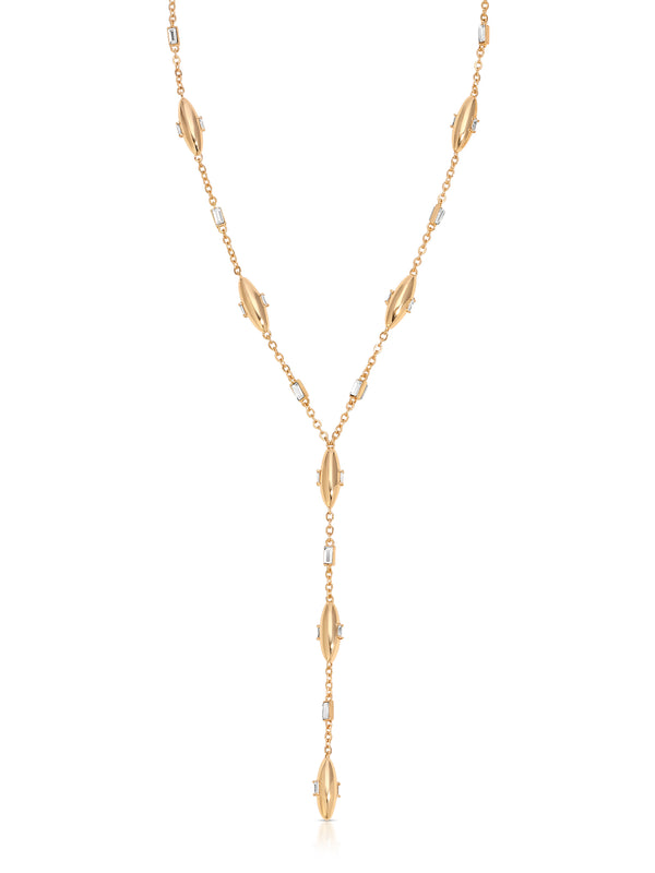 Oval Dome Lariat Necklace