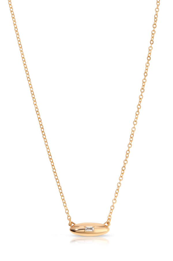 Oval Dome Pendant Necklace