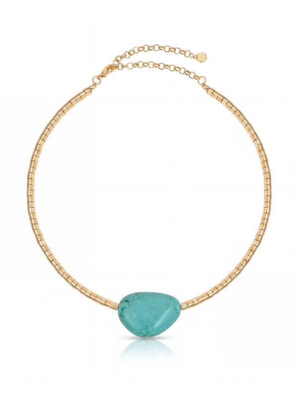 Beaded Turquoise Nugget Necklace