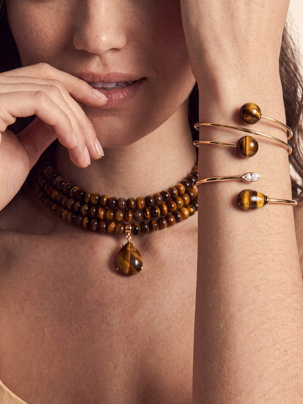 Marina Layers Cuff Set in Tiger's Eye
