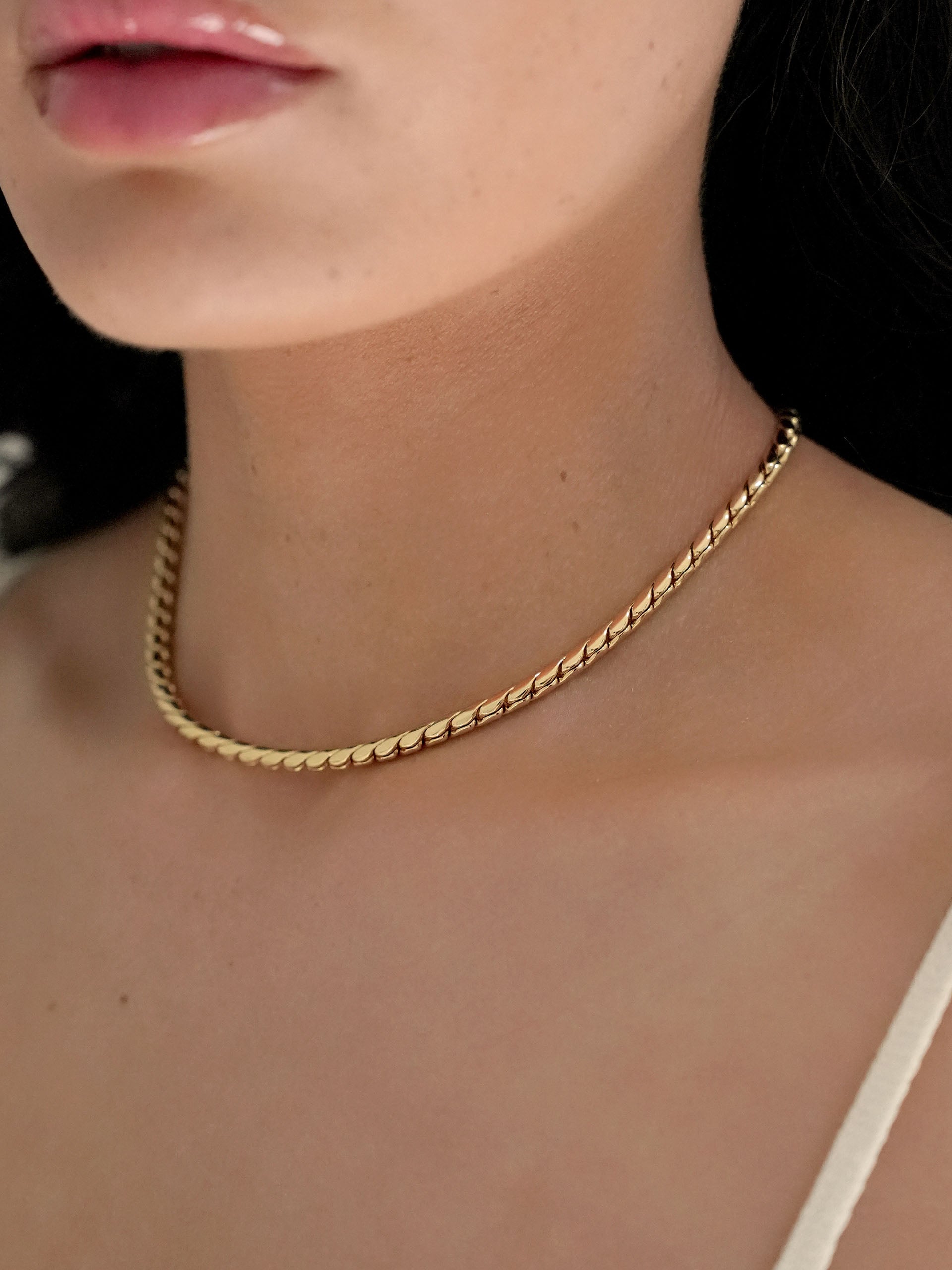 Classic Rope Chain Necklace 18k Gold Plated model 2