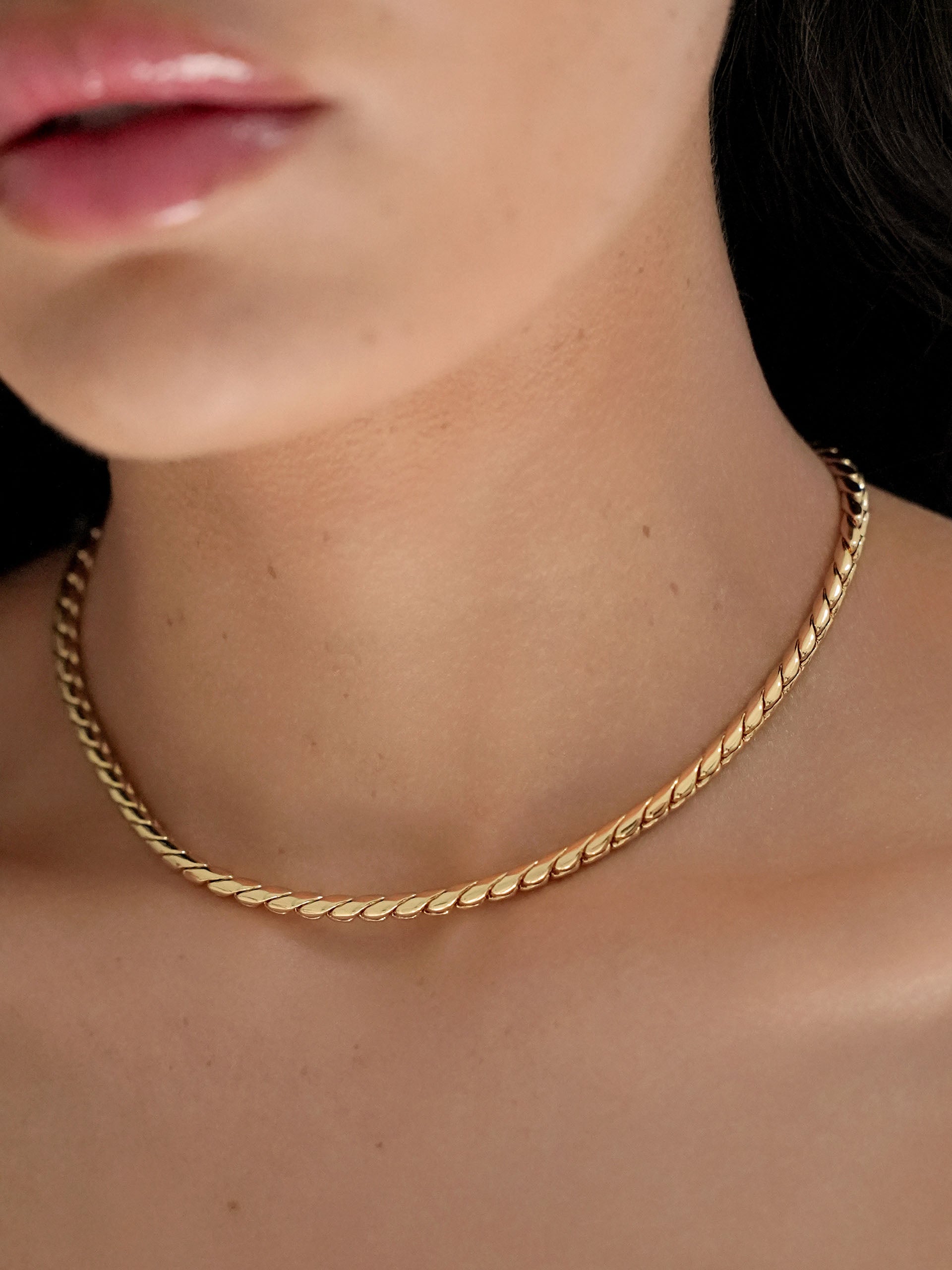 Classic Rope Chain Necklace 18k Gold Plated model
