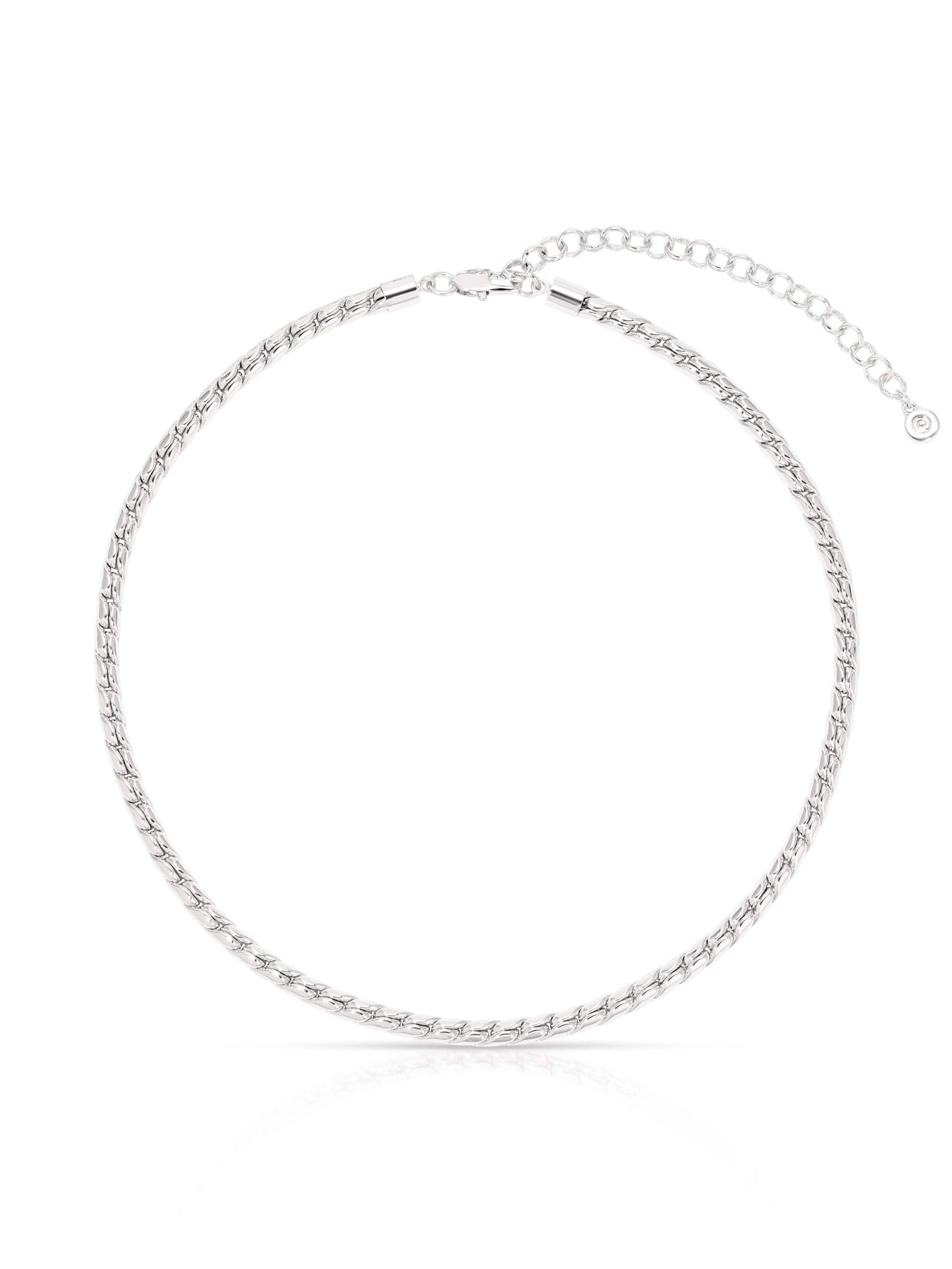 Classic Rope Chain Necklace Silver Plated