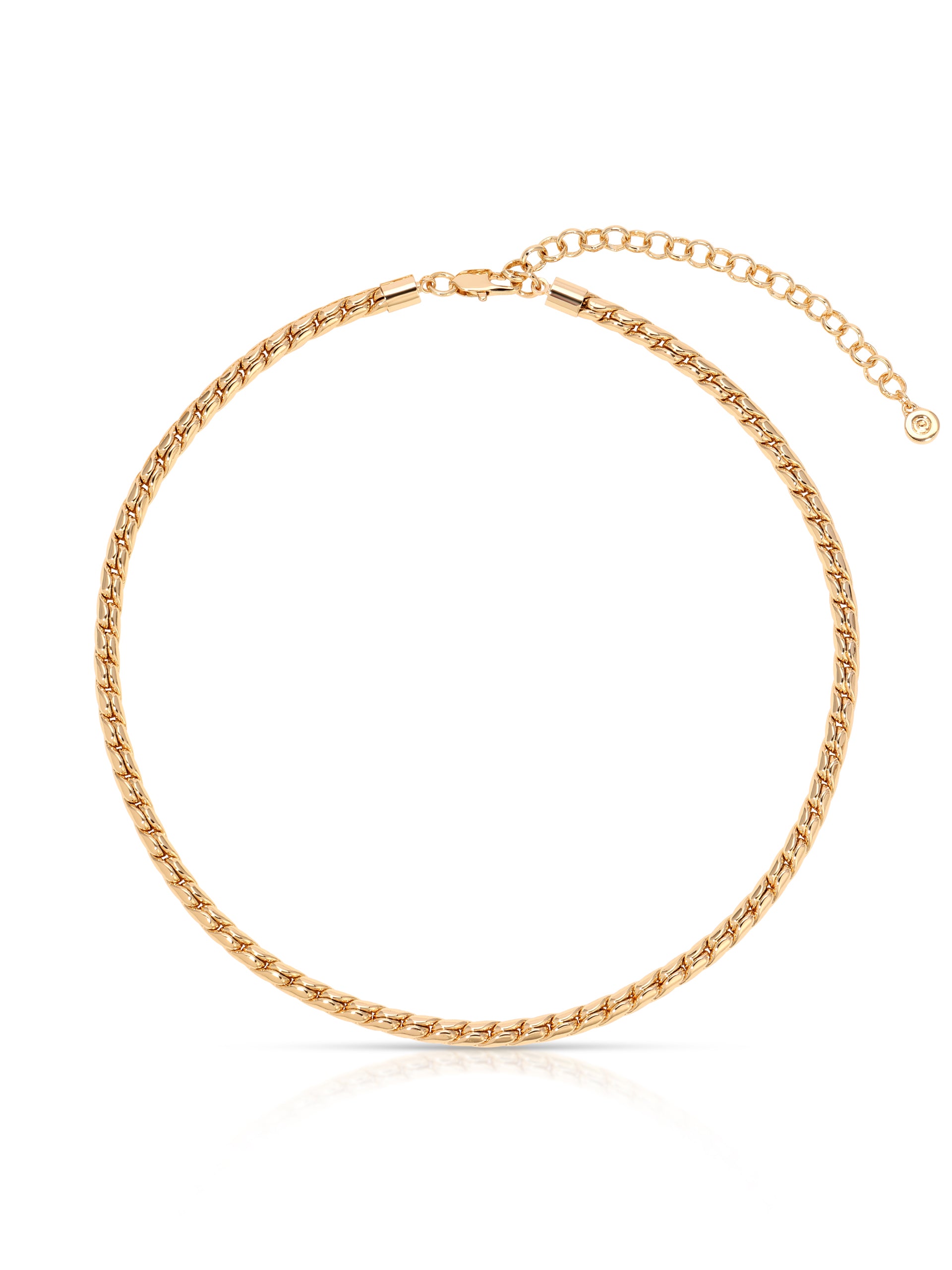 Classic Rope Chain Necklace 18k Gold Plated