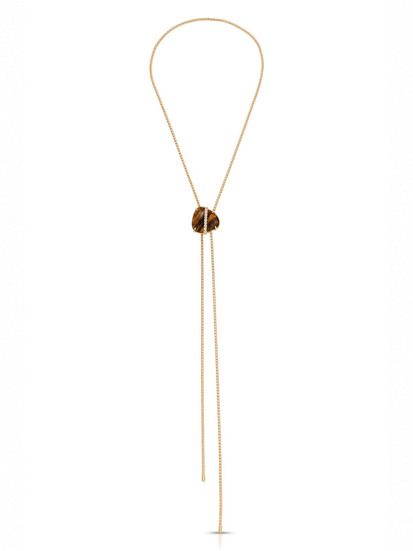 Solstice Bolo Necklace in Tiger's Eye