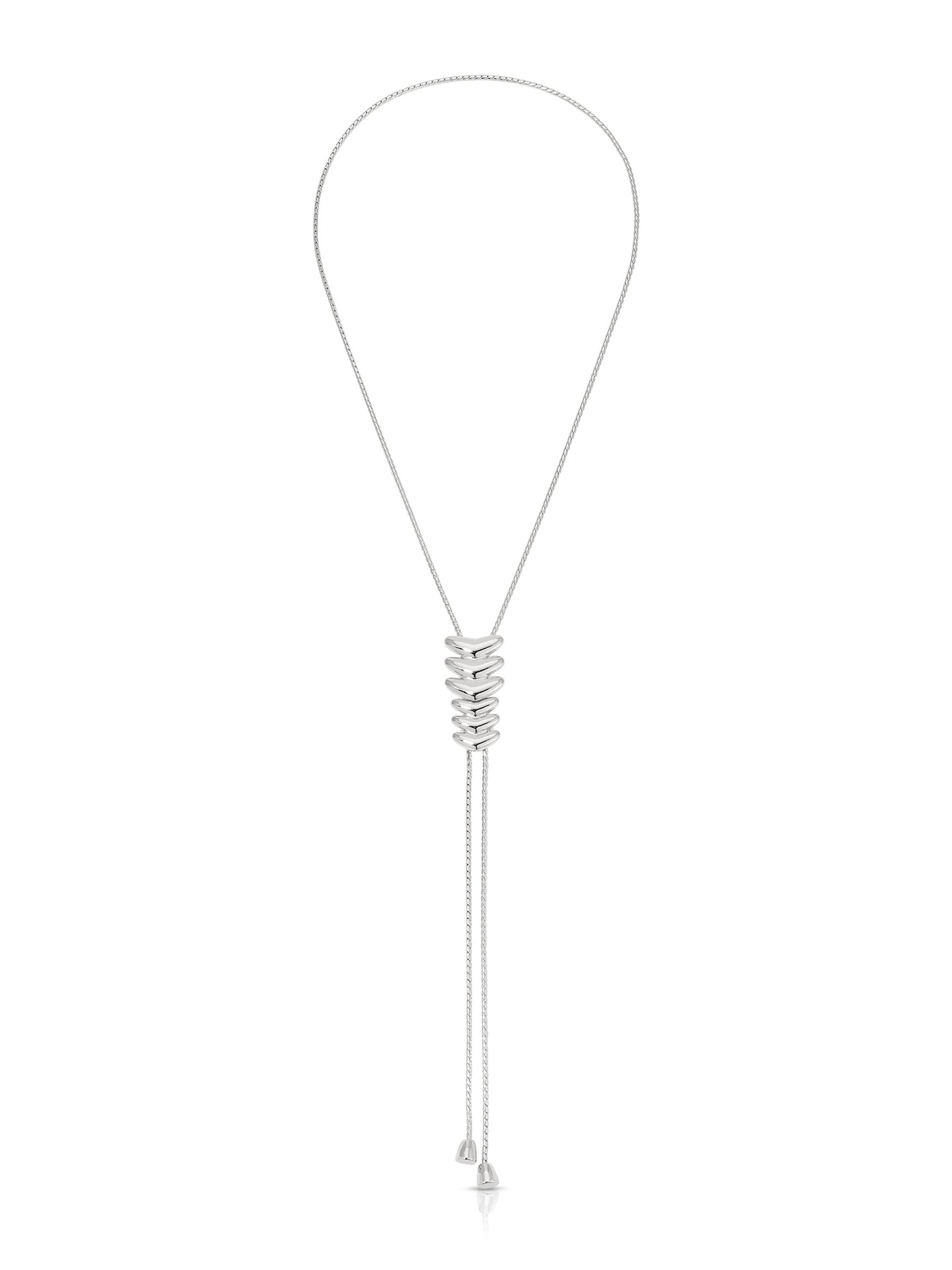 Metal Moderna Bolo Necklace Silver Plated