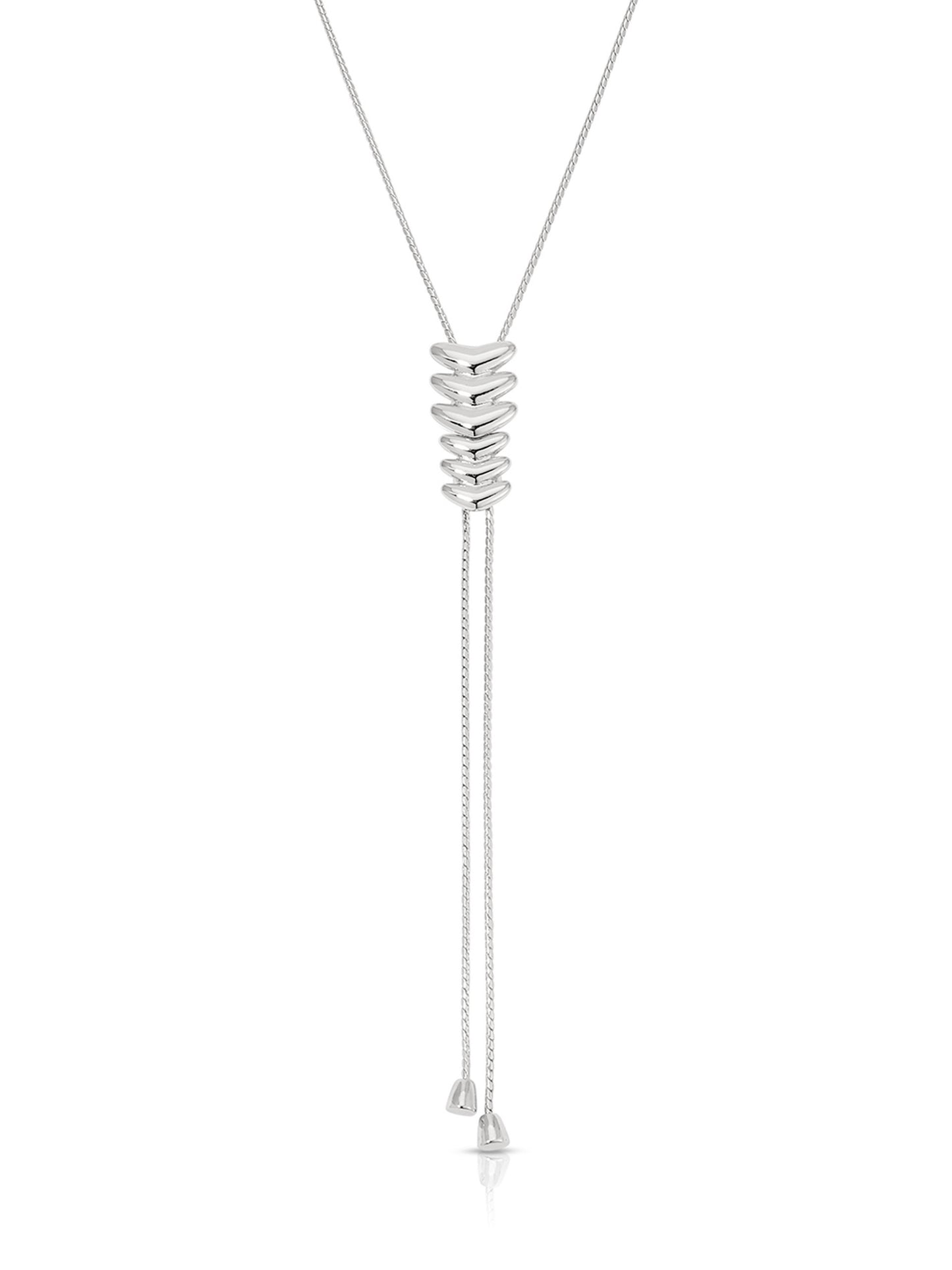 Metal Moderna Bolo Necklace Silver Plated 2