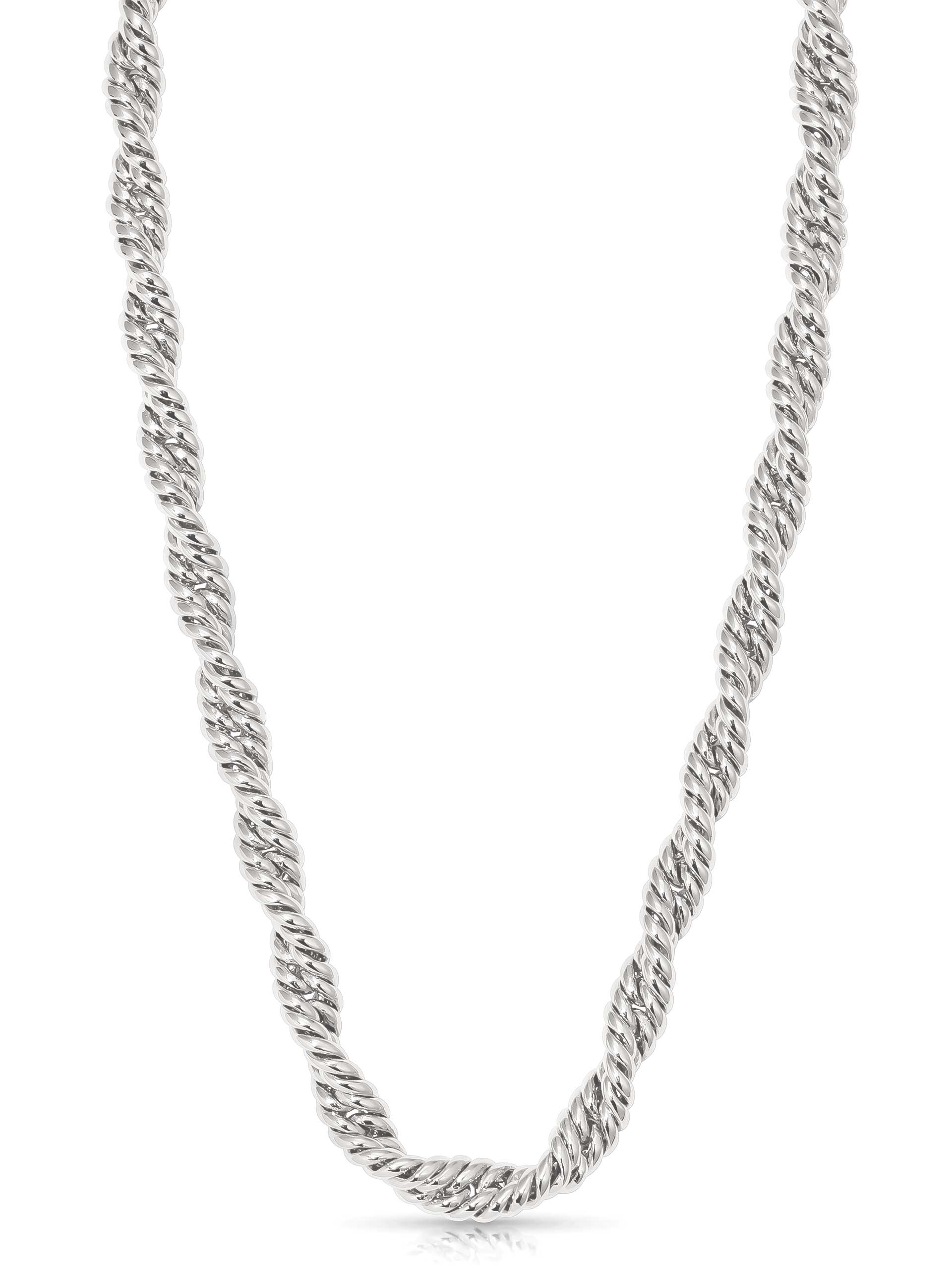 Twisted Strands Necklace Silver Plated