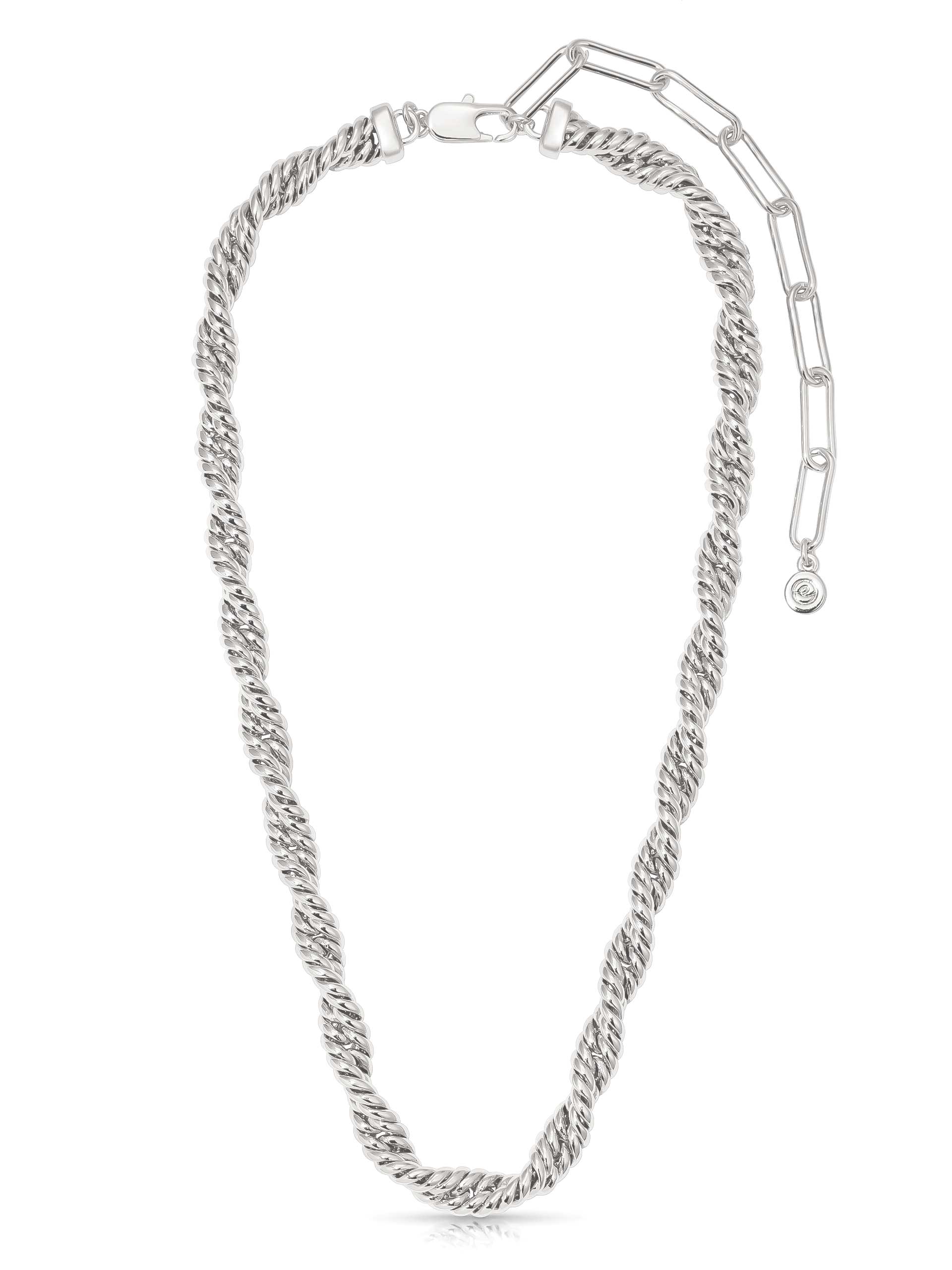 Twisted Strands Necklace Silver Plated 2