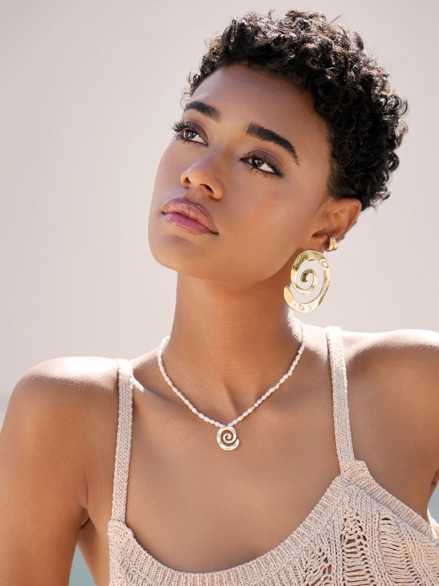 Aura Pearl Necklace Pearl with 18k Gold Plating model 6