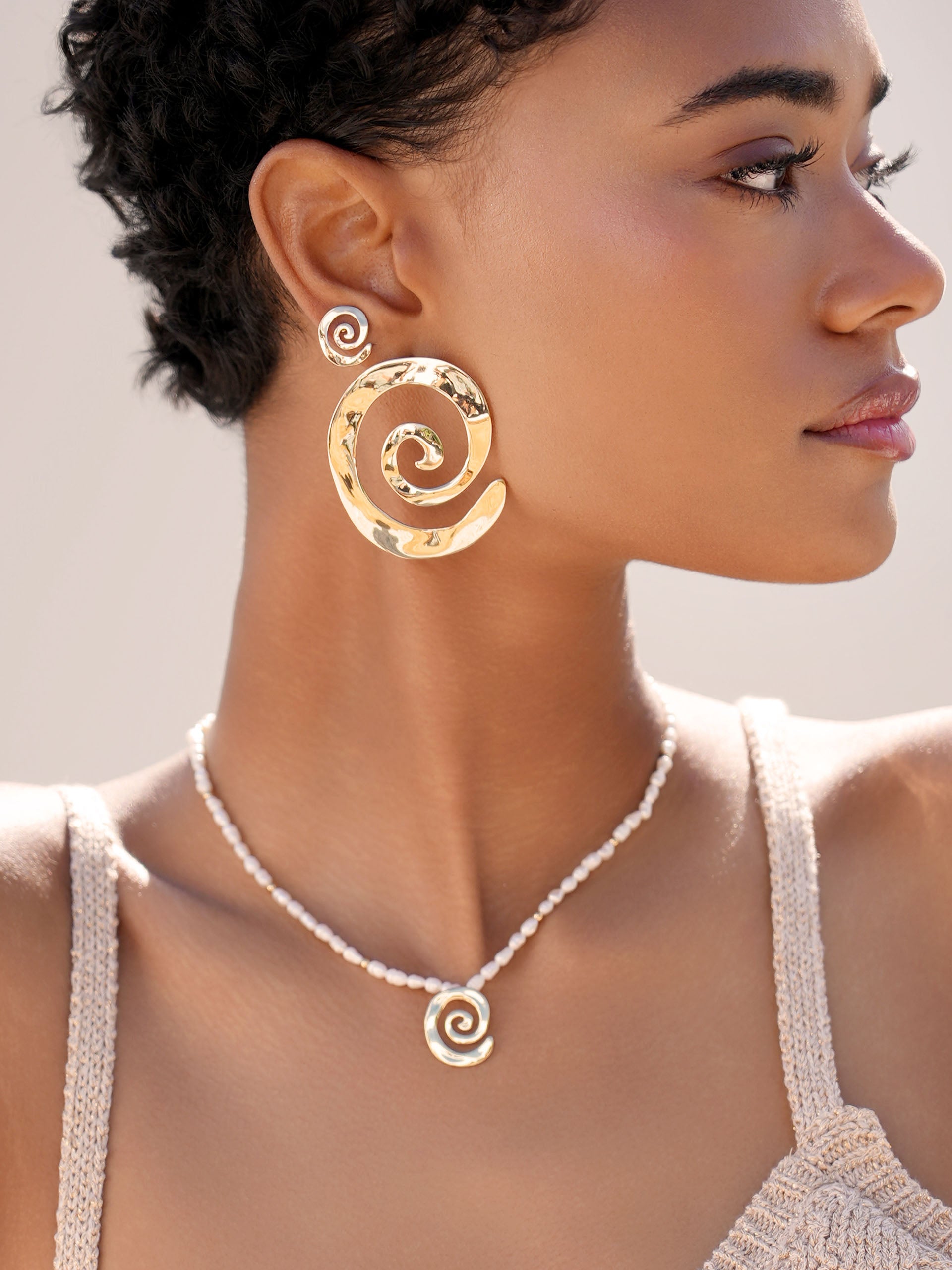 Aura Pearl Necklace Pearl with 18k Gold Plating model 2