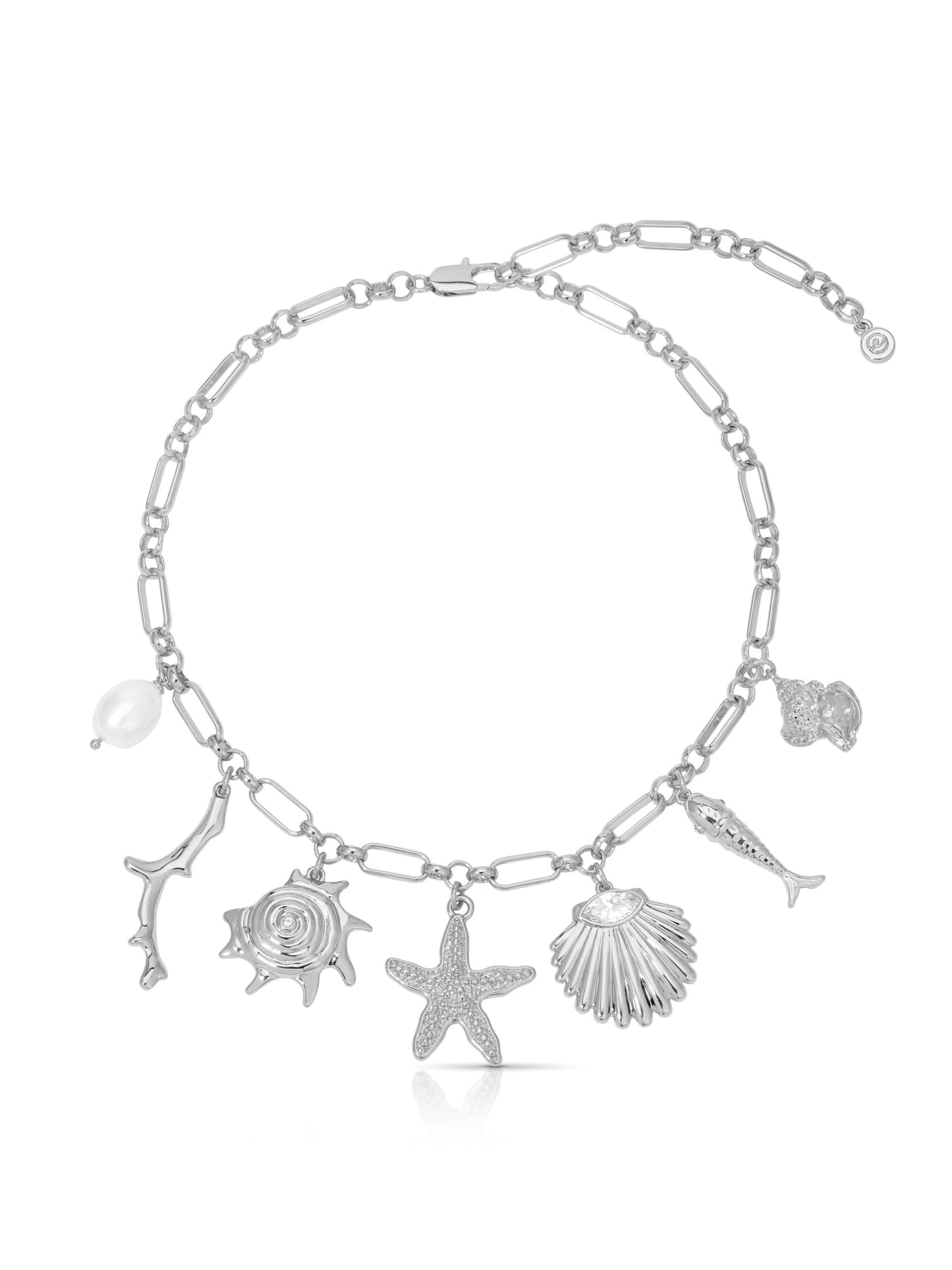 Oceanic Dreams Charm Necklace rhodium