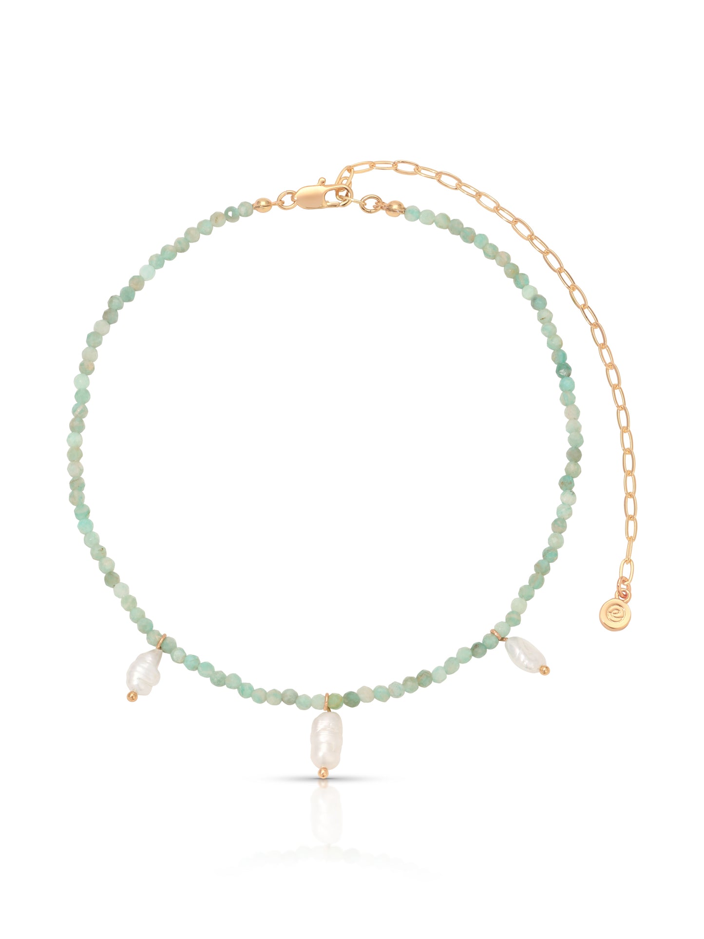 Ibiza Beaded Choker Seafoam Stone with 18k Gold Plating