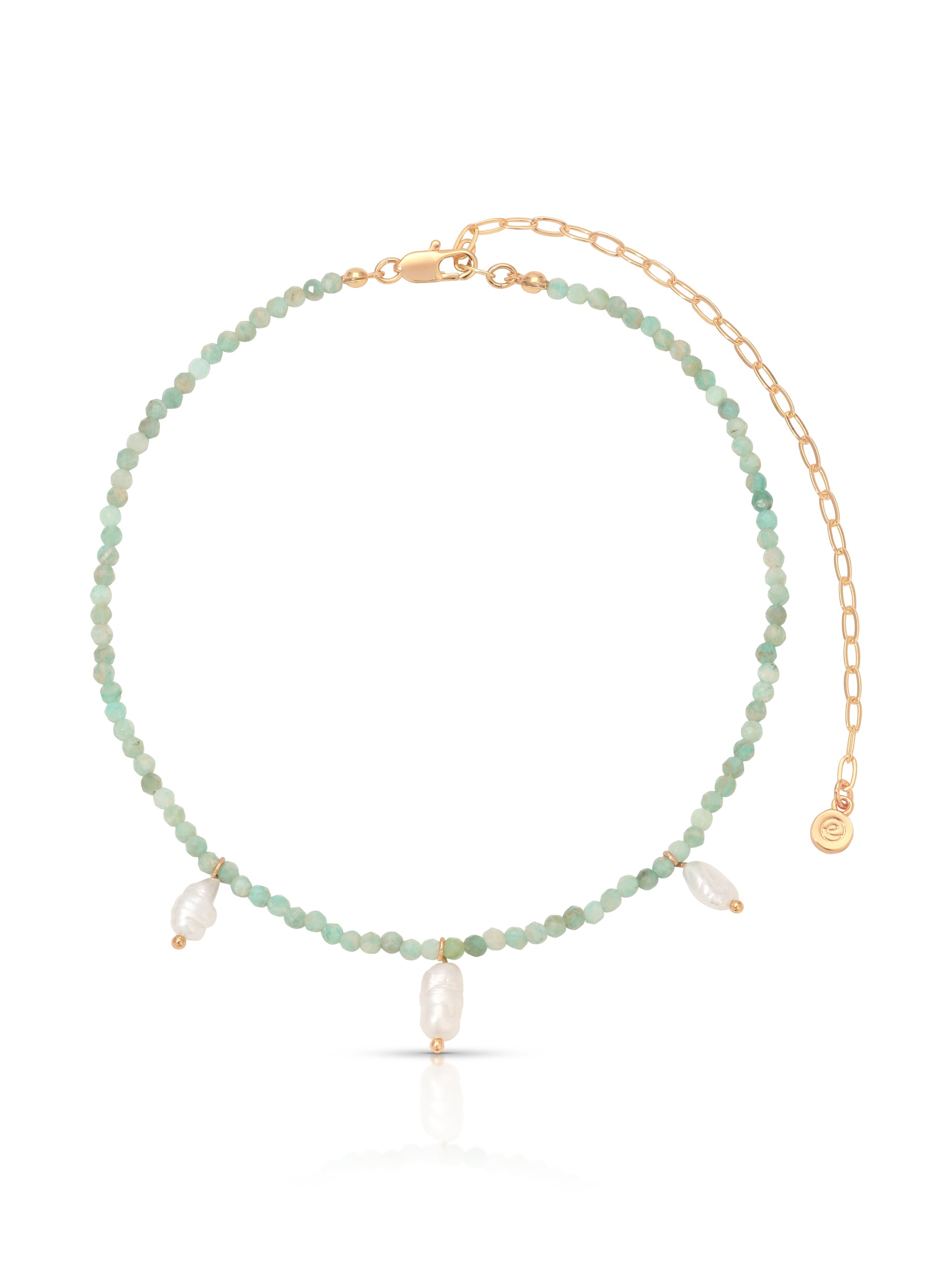 Ibiza Beaded Choker Seafoam Stone with 18k Gold Plating