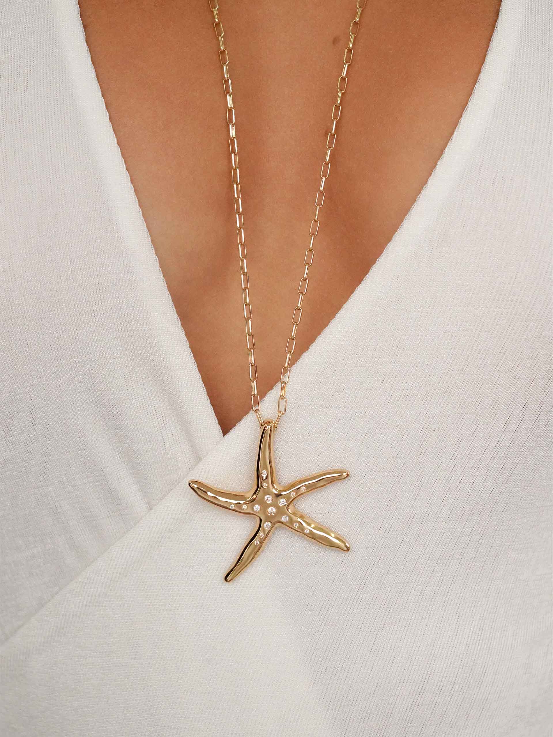 Starfish Luxe Pendant Necklace on model