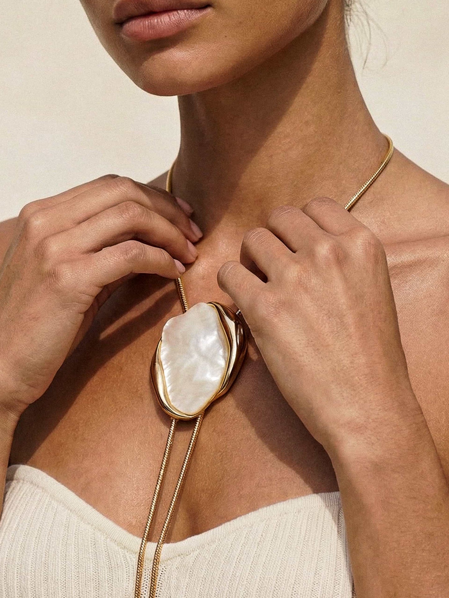 Bone Statement Bolo Necklace