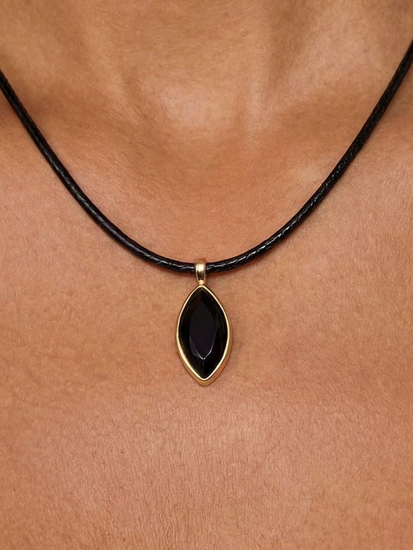 Marquise Onyx Cord Necklace Second