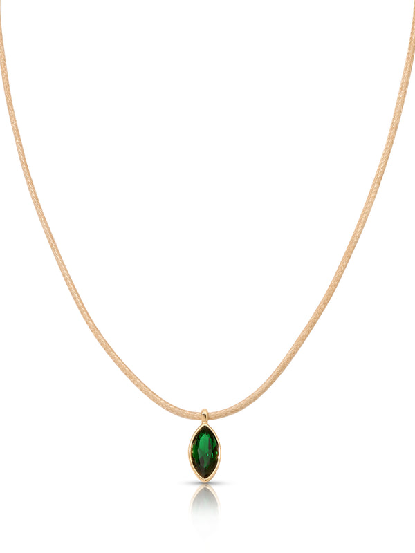 Marquise Emerald Cord Necklace