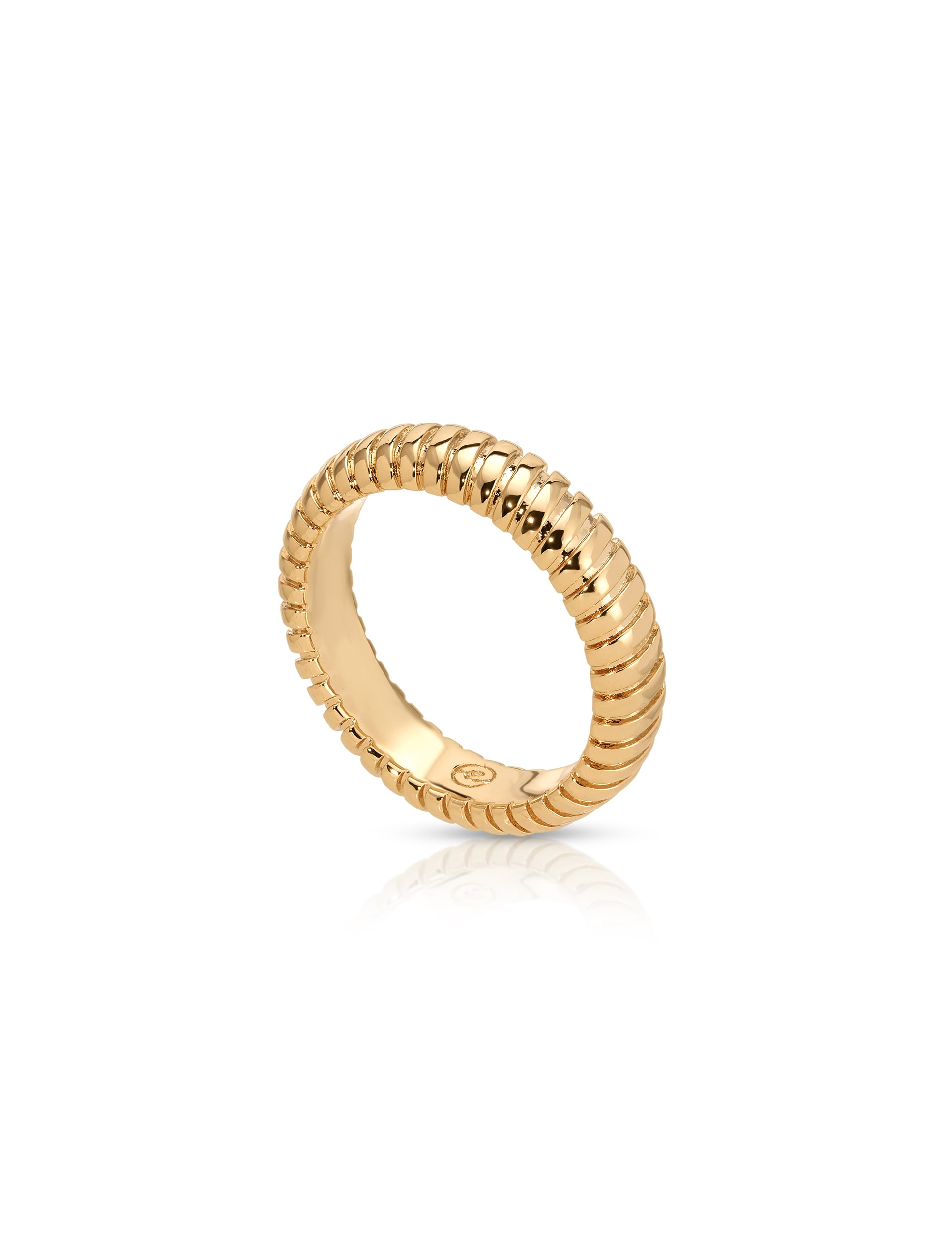 Ribbed Flex Ring 18k Gold Plated 2