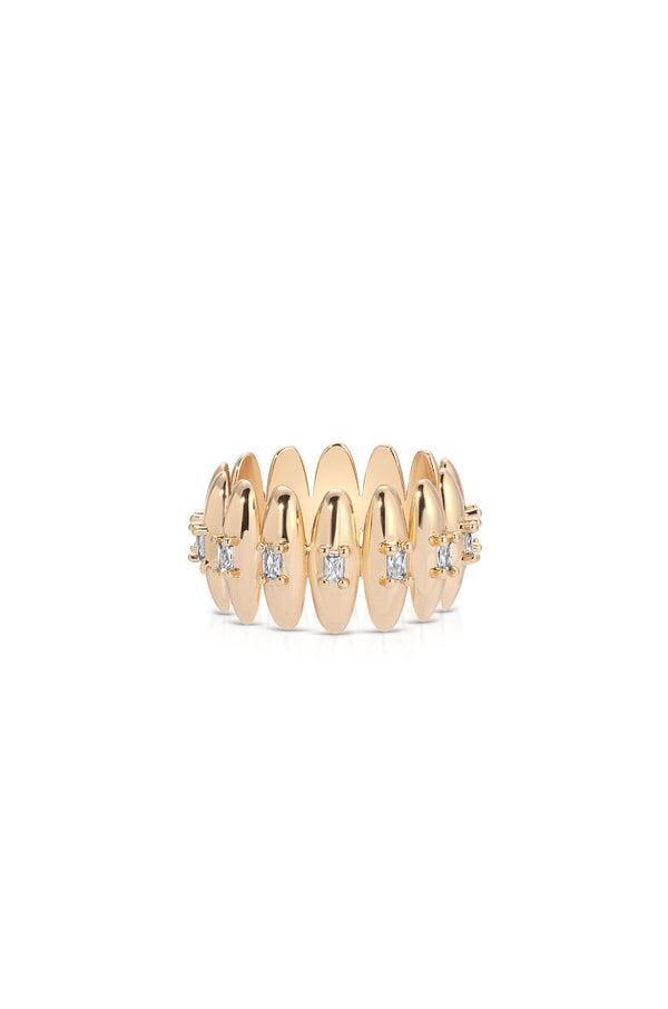 Oval Dome Baguette Band Ring